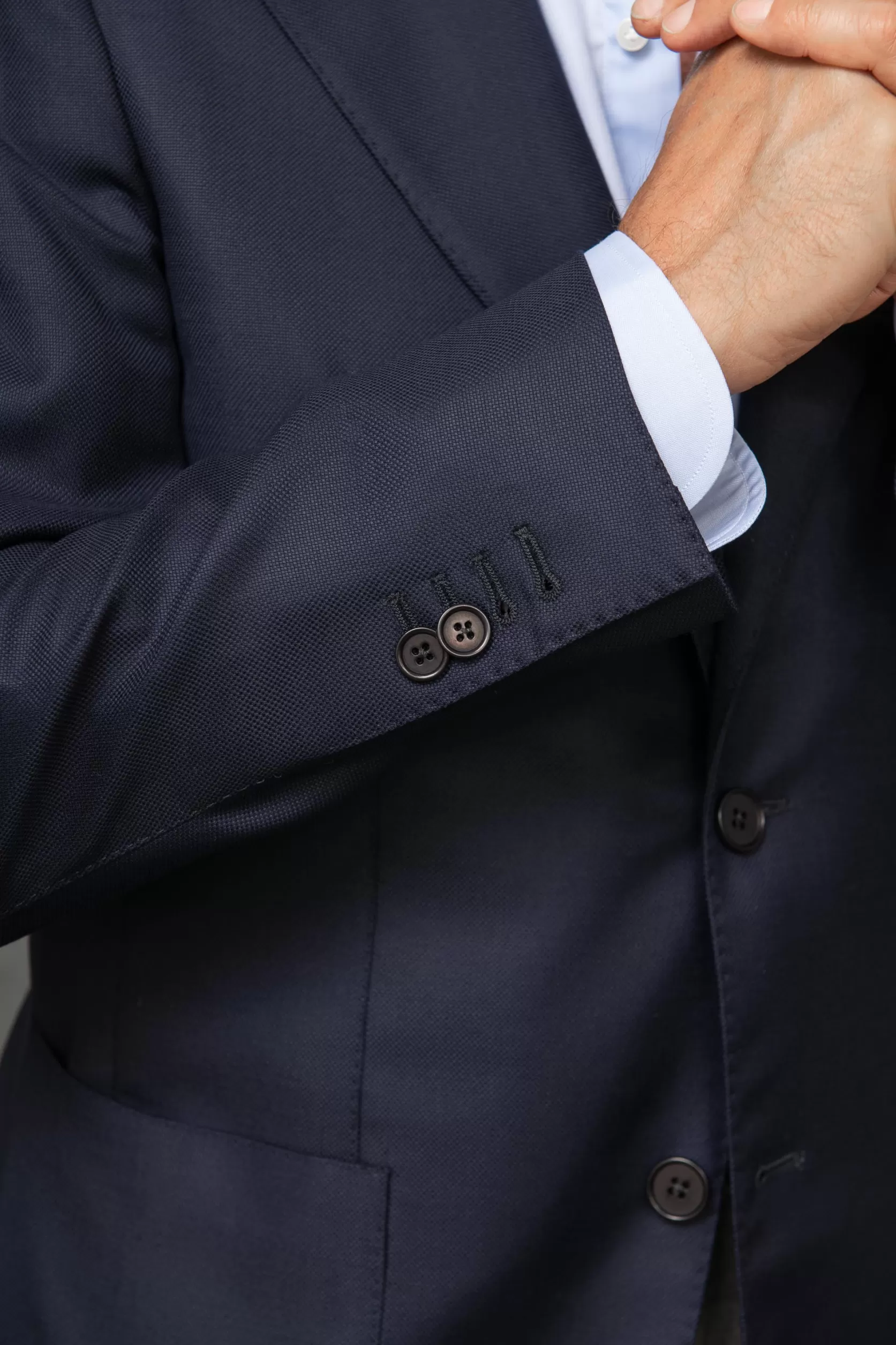 Blazer Bleu Entoilé En Laine Loro Piana Super 130's - Made In Italy>Pini Parma New
