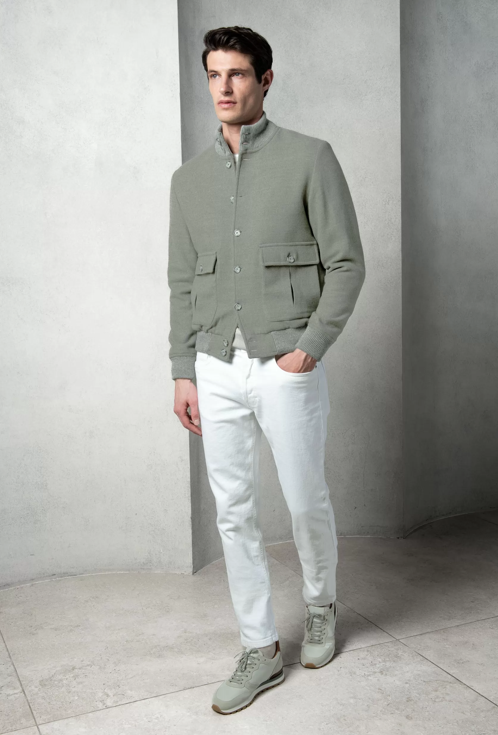 Blouson Aviateur En Flanelle De Laine Super 180's – Made In Italy>Pini Parma Cheap