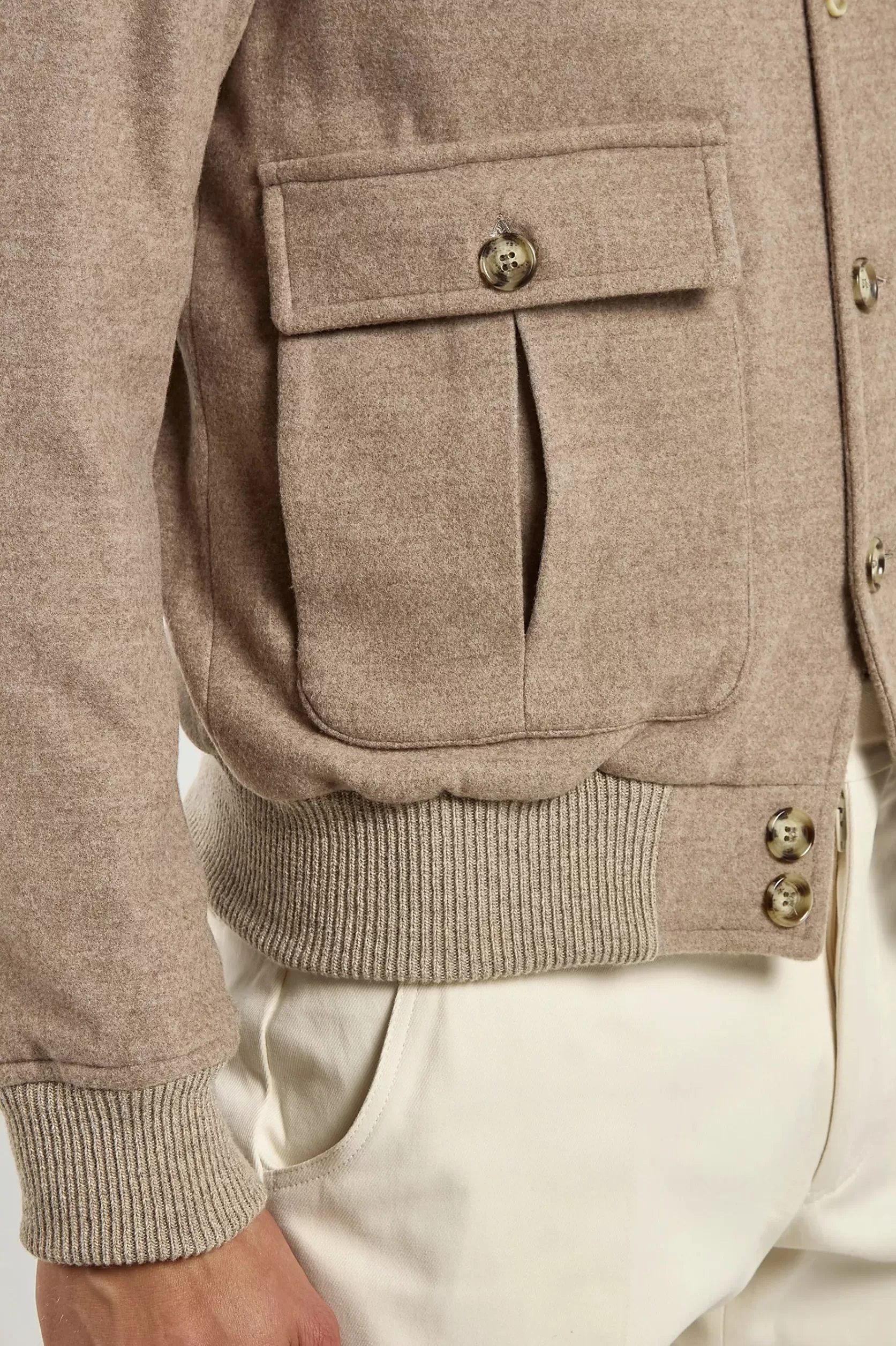 Blouson Aviateur En Flanelle De Laine Super 180's – Made In Italy>Pini Parma Store