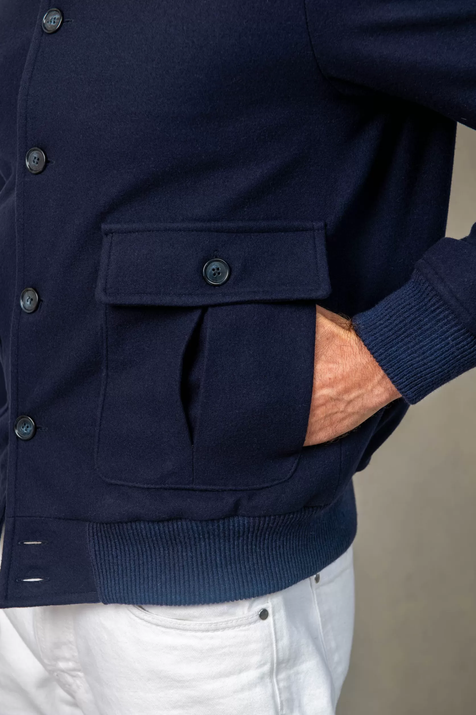 Blouson Aviateur En Flanelle De Laine Super 180's – Made In Italy>Pini Parma Store