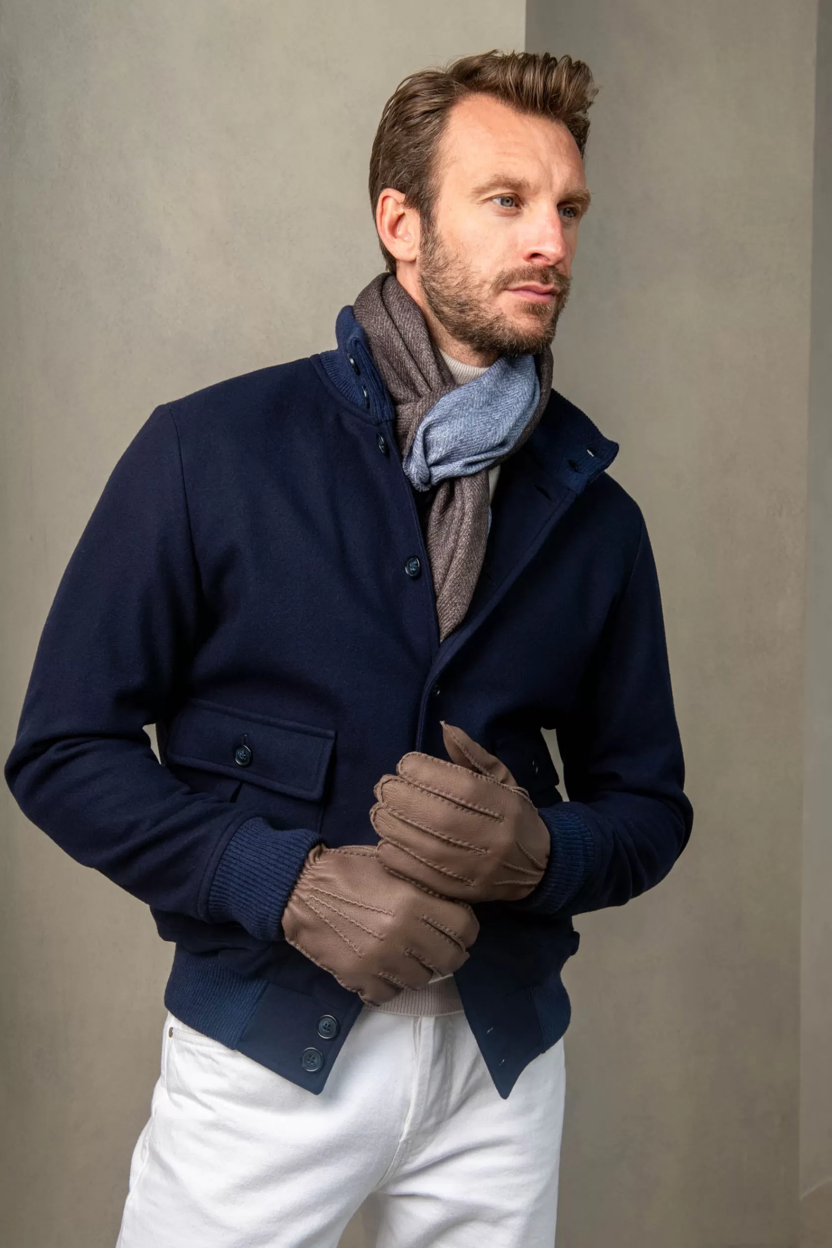 Blouson Aviateur En Flanelle De Laine Super 180's – Made In Italy>Pini Parma Store