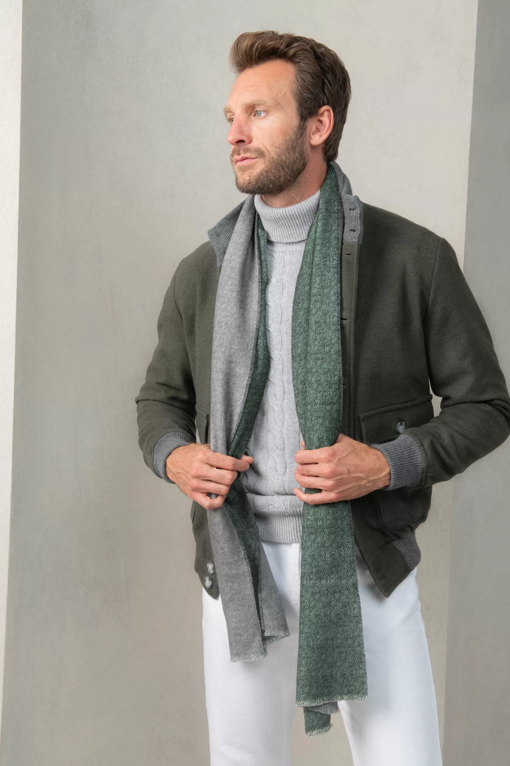 Blouson Aviateur En Flanelle De Laine Super 180's – Made In Italy>Pini Parma Clearance