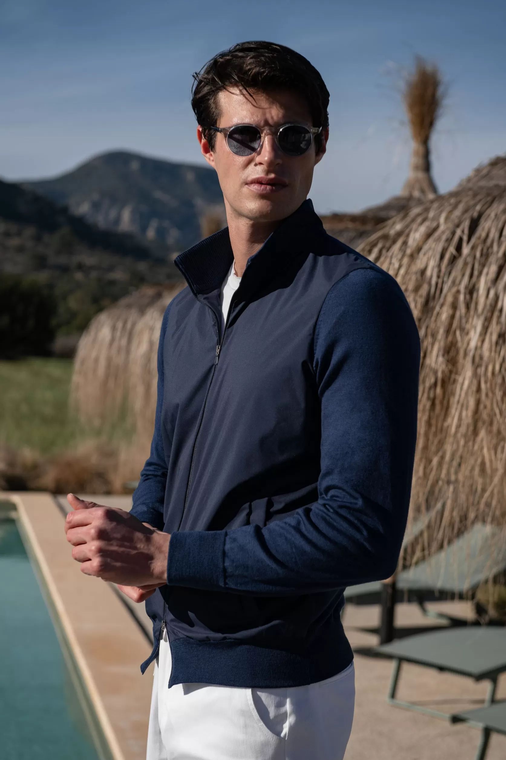 Blouson Aviateur En Tricot Et Nylon – Made In Italy>Pini Parma Shop