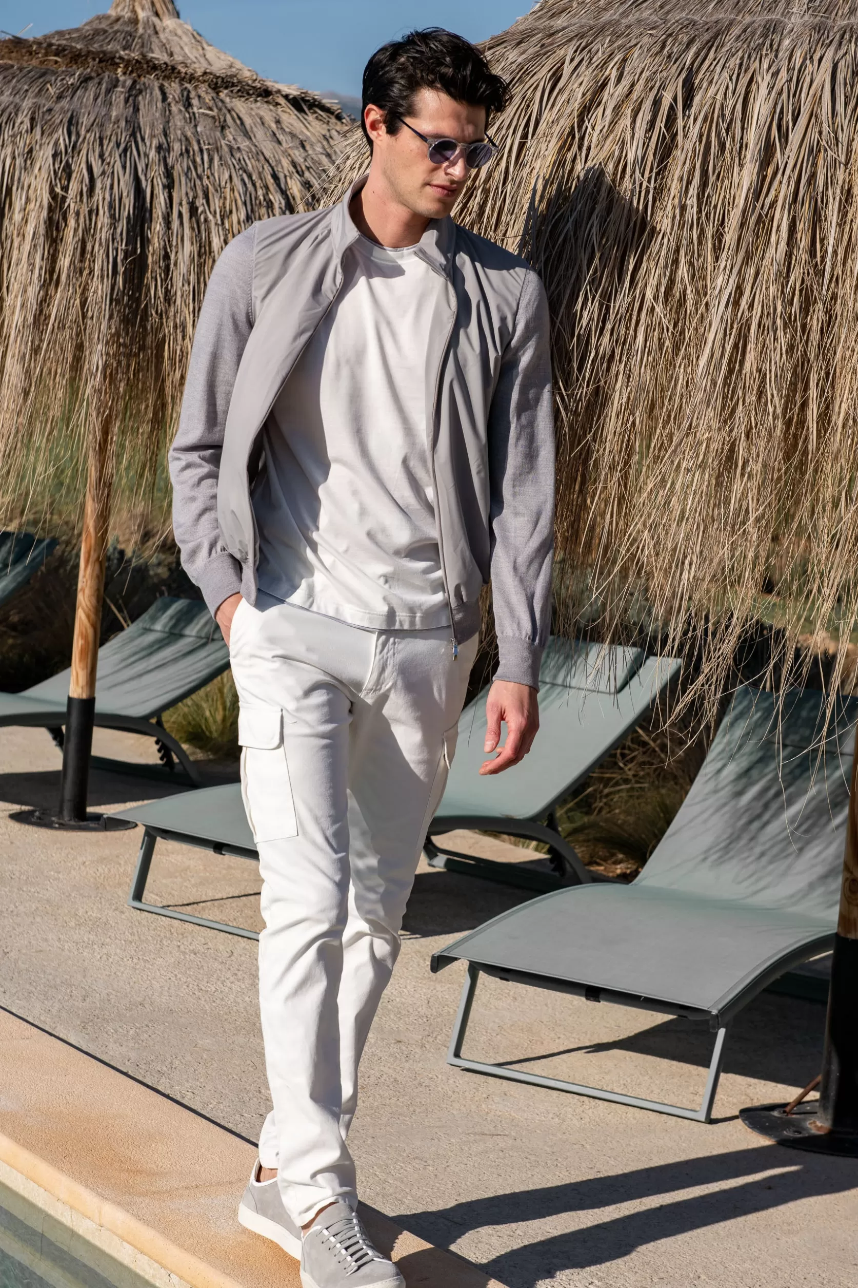 Blouson Aviateur En Tricot Et Nylon Clair – Made In Italy>Pini Parma Fashion
