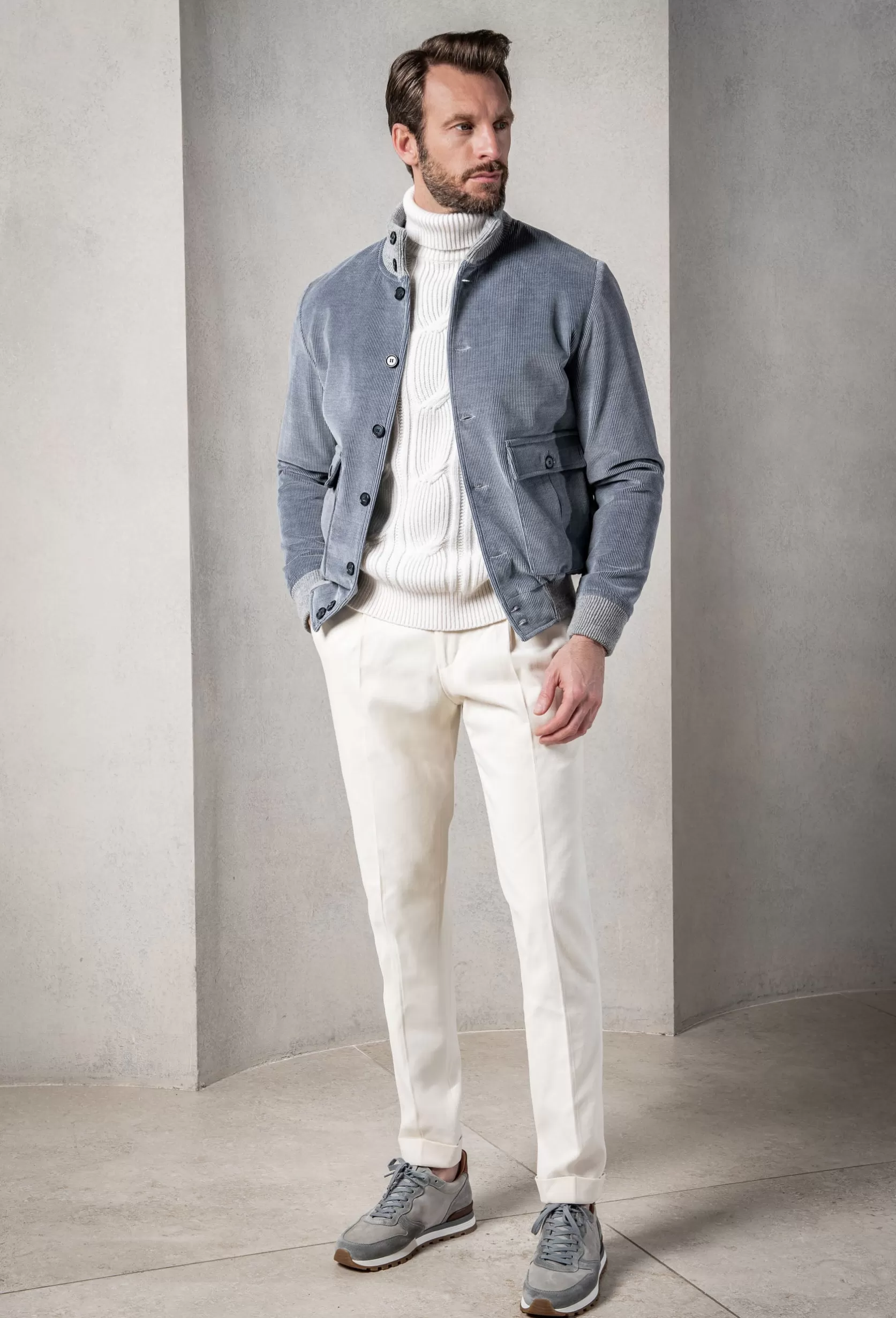 Blouson Aviateur En Velours Côtelé – Made In Italy>Pini Parma Fashion