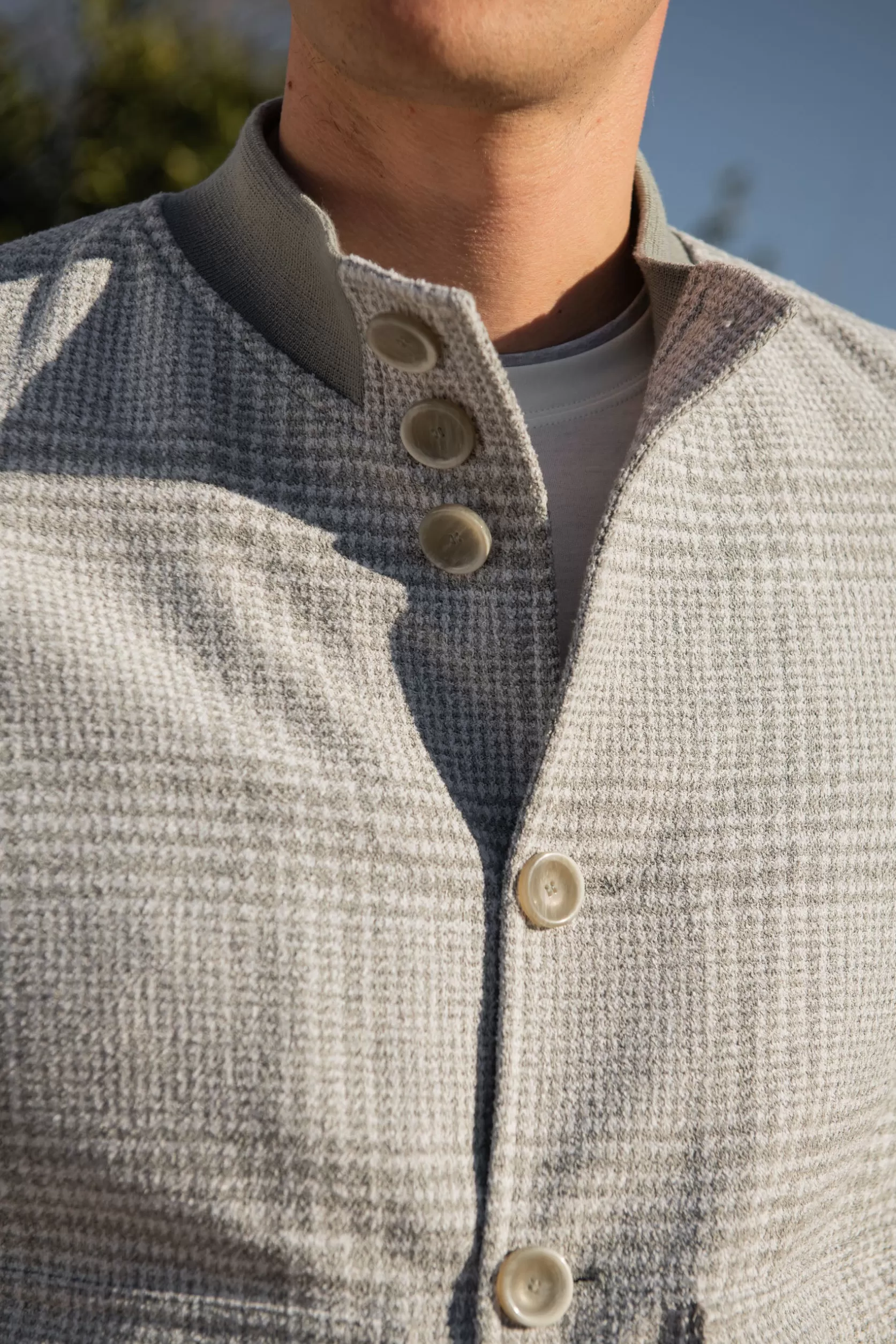 Blouson Aviateur Prince De Galles Gris Clair – Made In Italy>Pini Parma Flash Sale