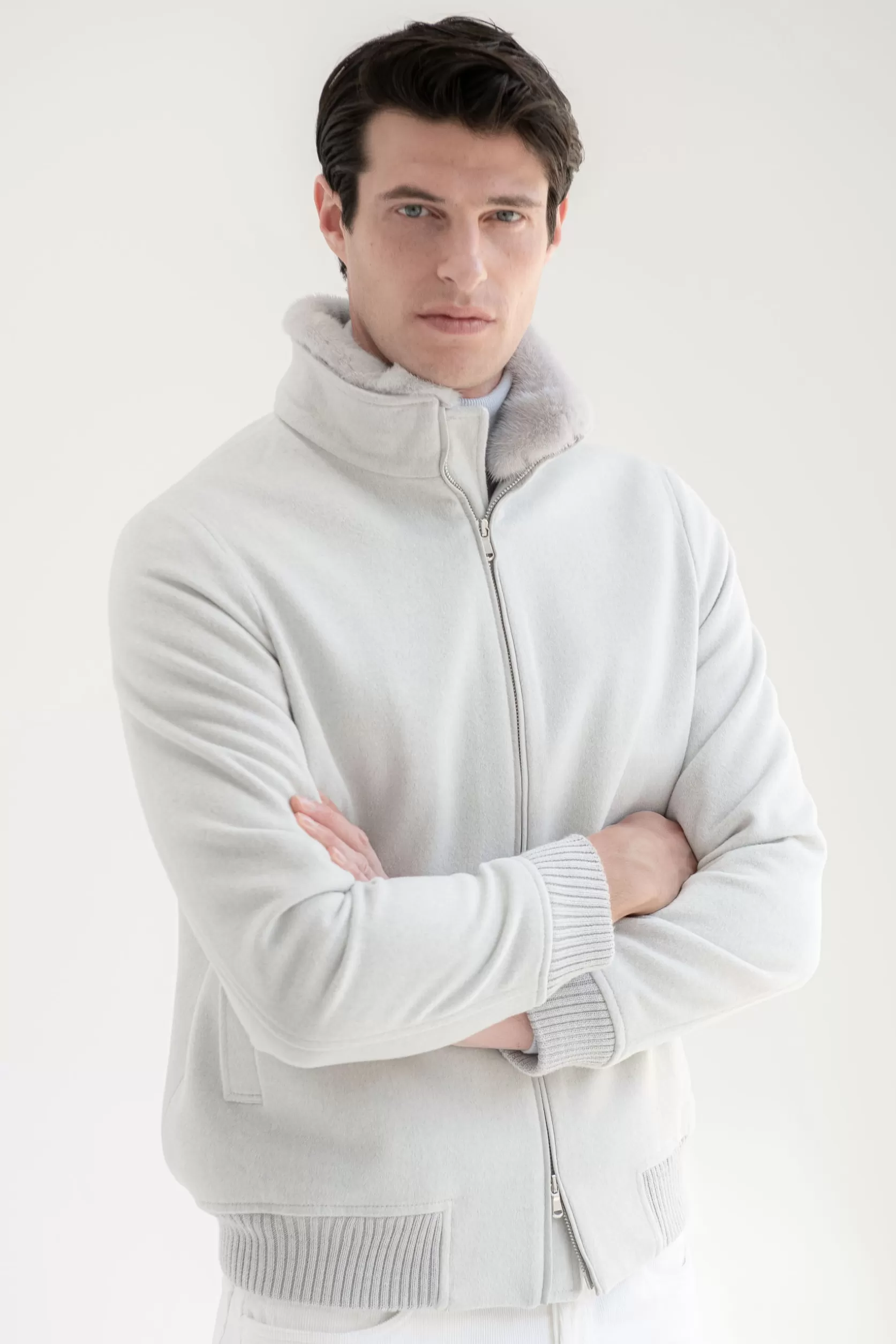 Bomber Avec Col En Vison Amovible – Made In Italy>Pini Parma Fashion