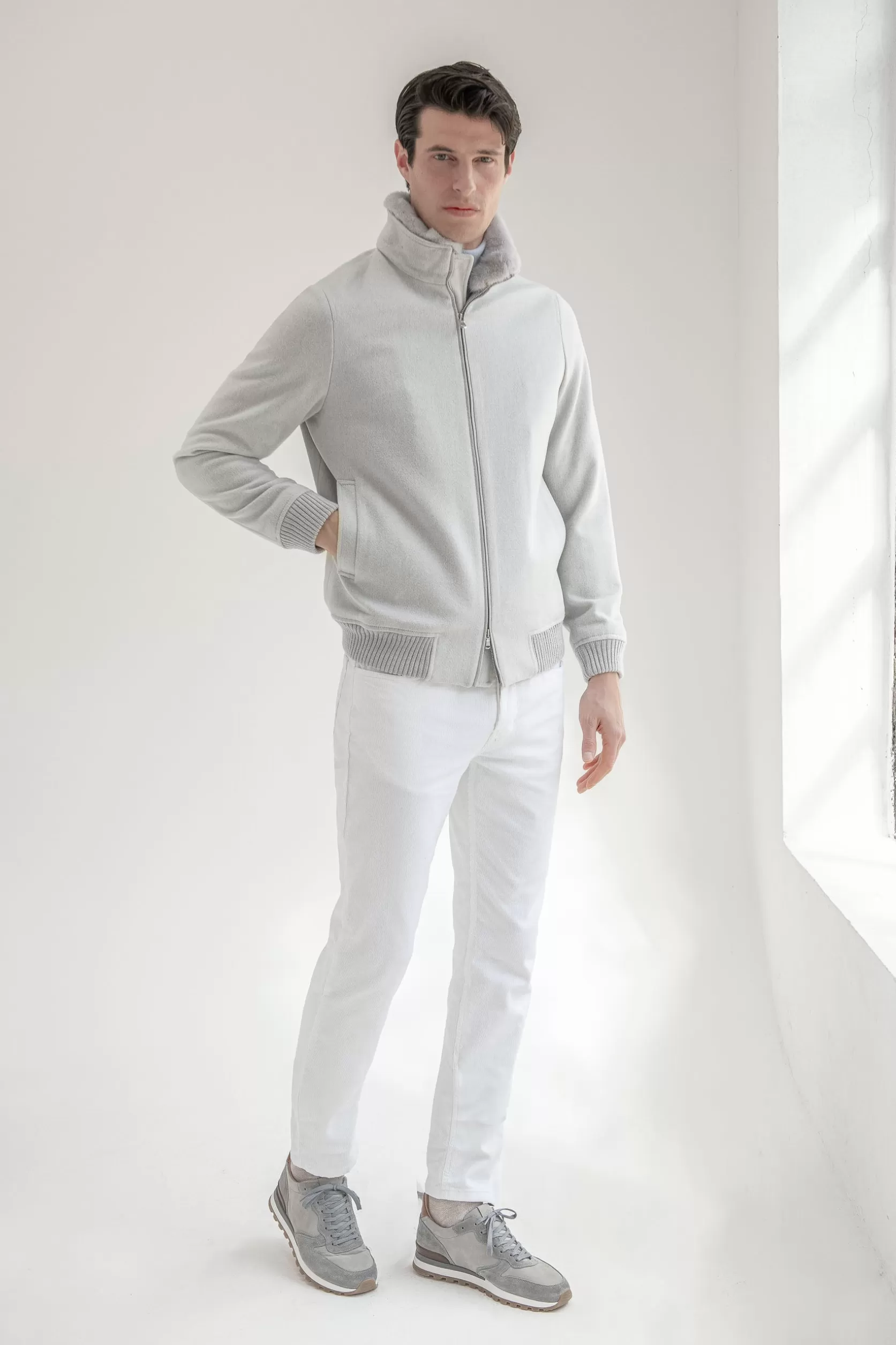 Bomber Avec Col En Vison Amovible – Made In Italy>Pini Parma Fashion