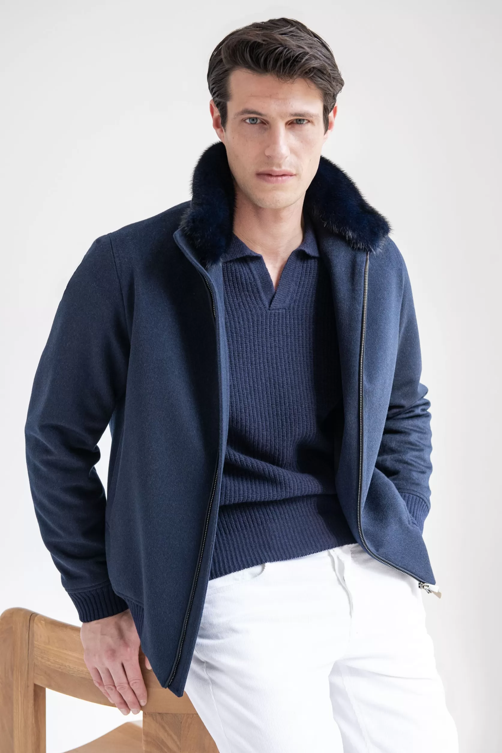 Bomber Avec Col En Vison Amovible – Made In Italy>Pini Parma Clearance