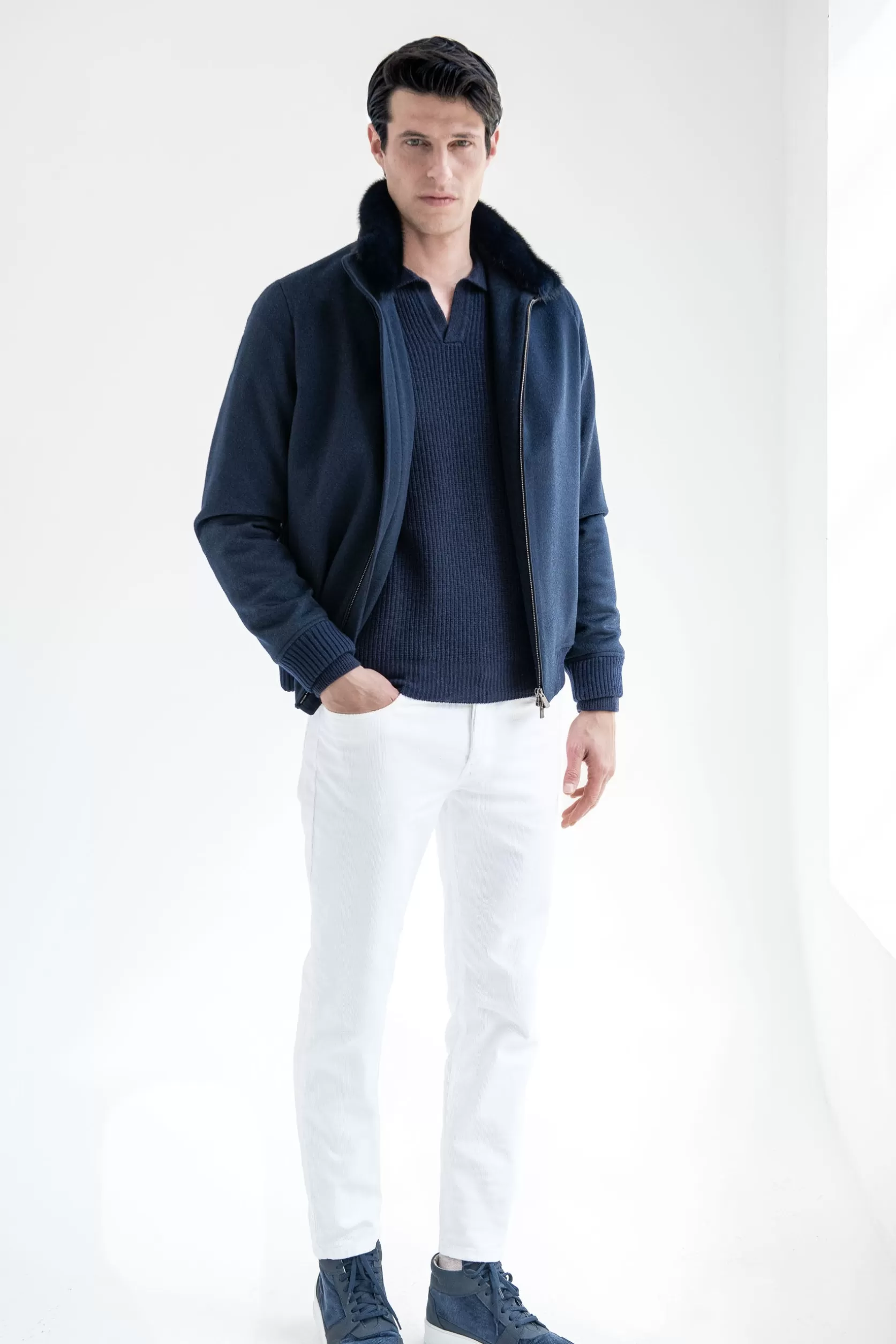 Bomber Avec Col En Vison Amovible – Made In Italy>Pini Parma Clearance