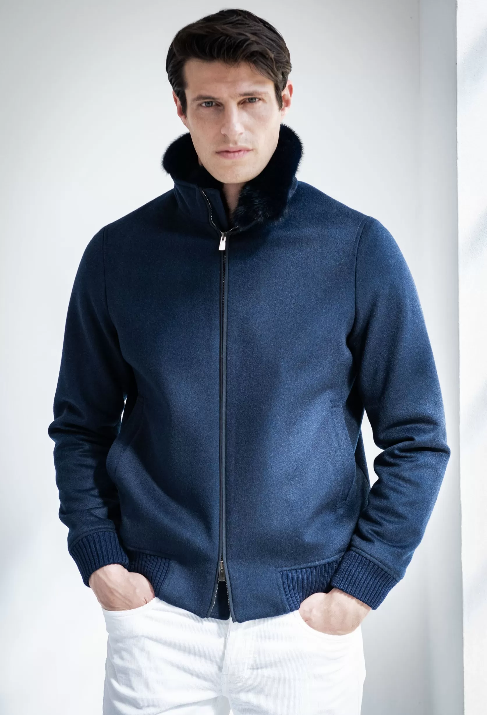 Bomber Avec Col En Vison Amovible – Made In Italy>Pini Parma Clearance