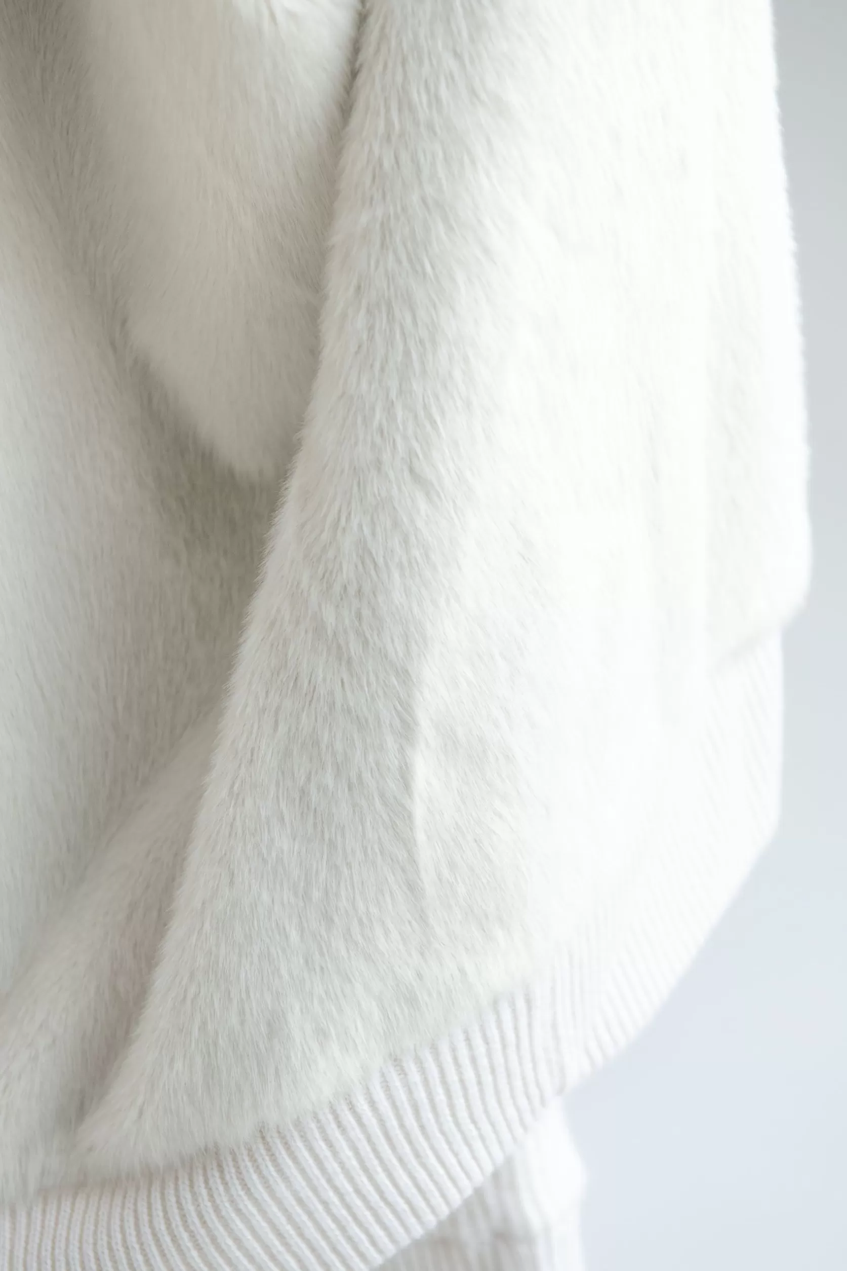 Bomber En Maille De Cachemire Blanc Cassé Cassé Avec Fourrure - Made In Italy>Pini Parma Cheap
