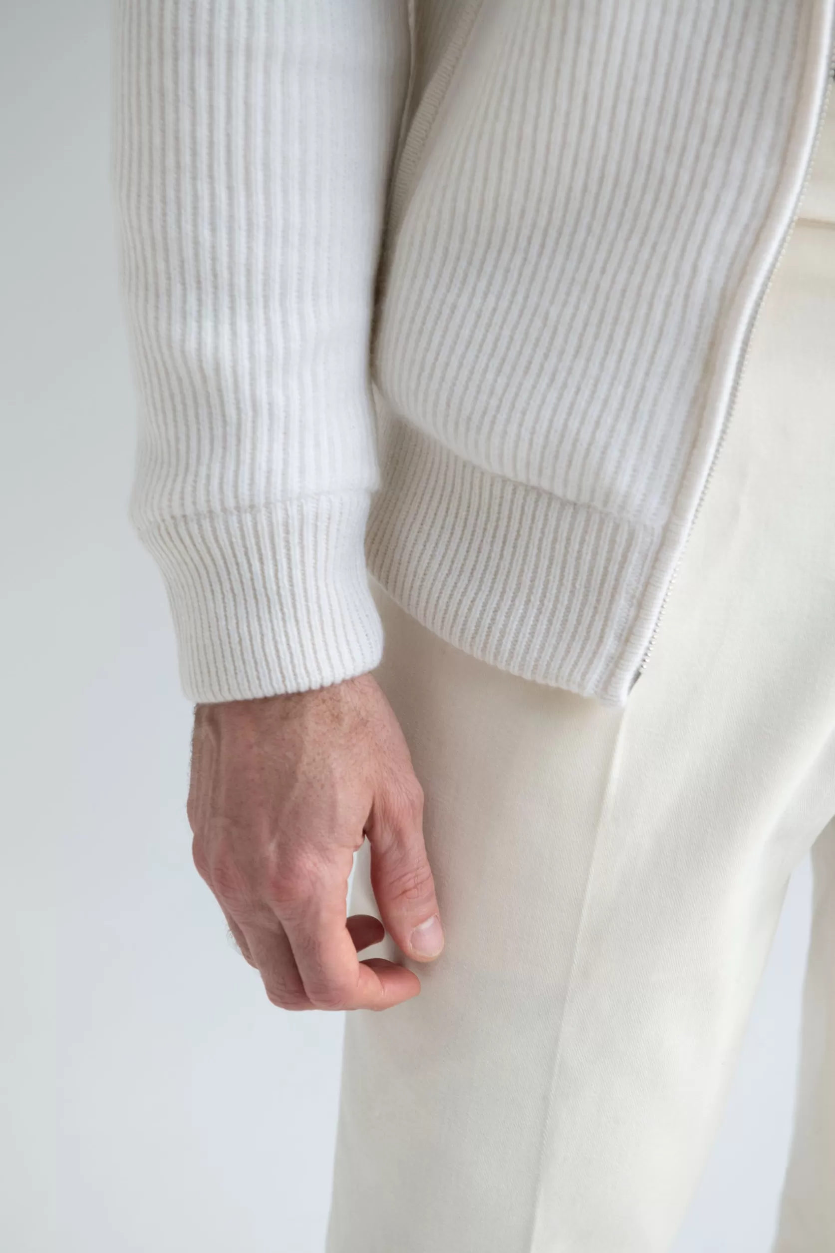 Bomber En Maille De Cachemire Blanc Cassé Cassé Avec Fourrure - Made In Italy>Pini Parma Cheap
