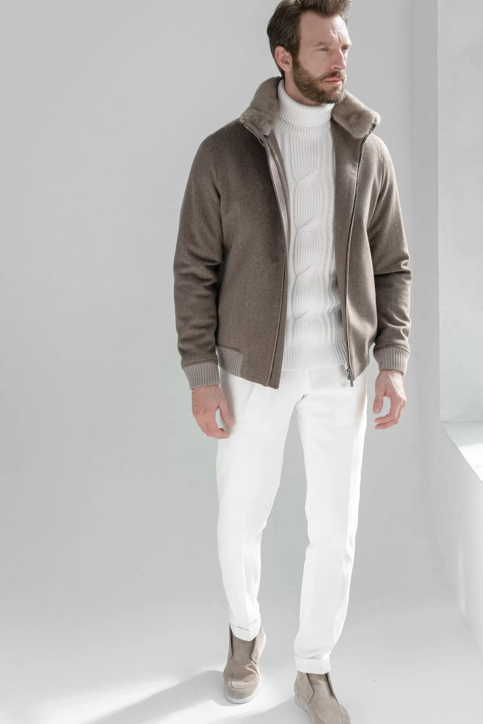 Bomber Avec Col En Vison Amovible – Made In Italy>Pini Parma Flash Sale