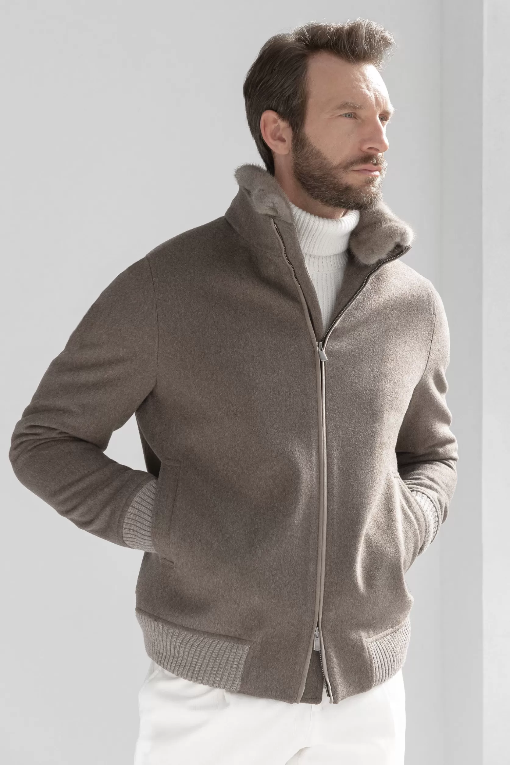 Bomber Avec Col En Vison Amovible – Made In Italy>Pini Parma Flash Sale