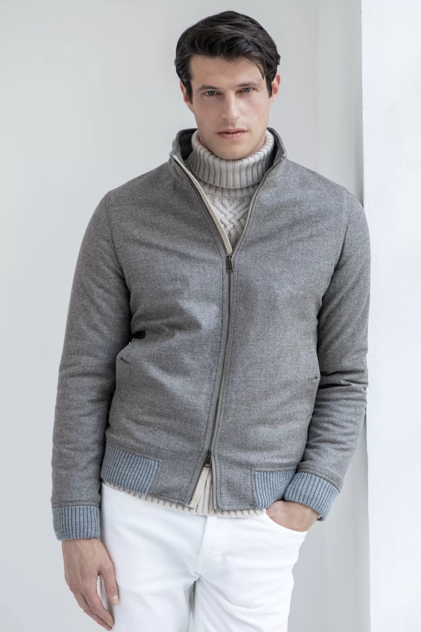 Bomber Taupe En Laine Et Cachemire Loro Piana – Made In Italy>Pini Parma Cheap