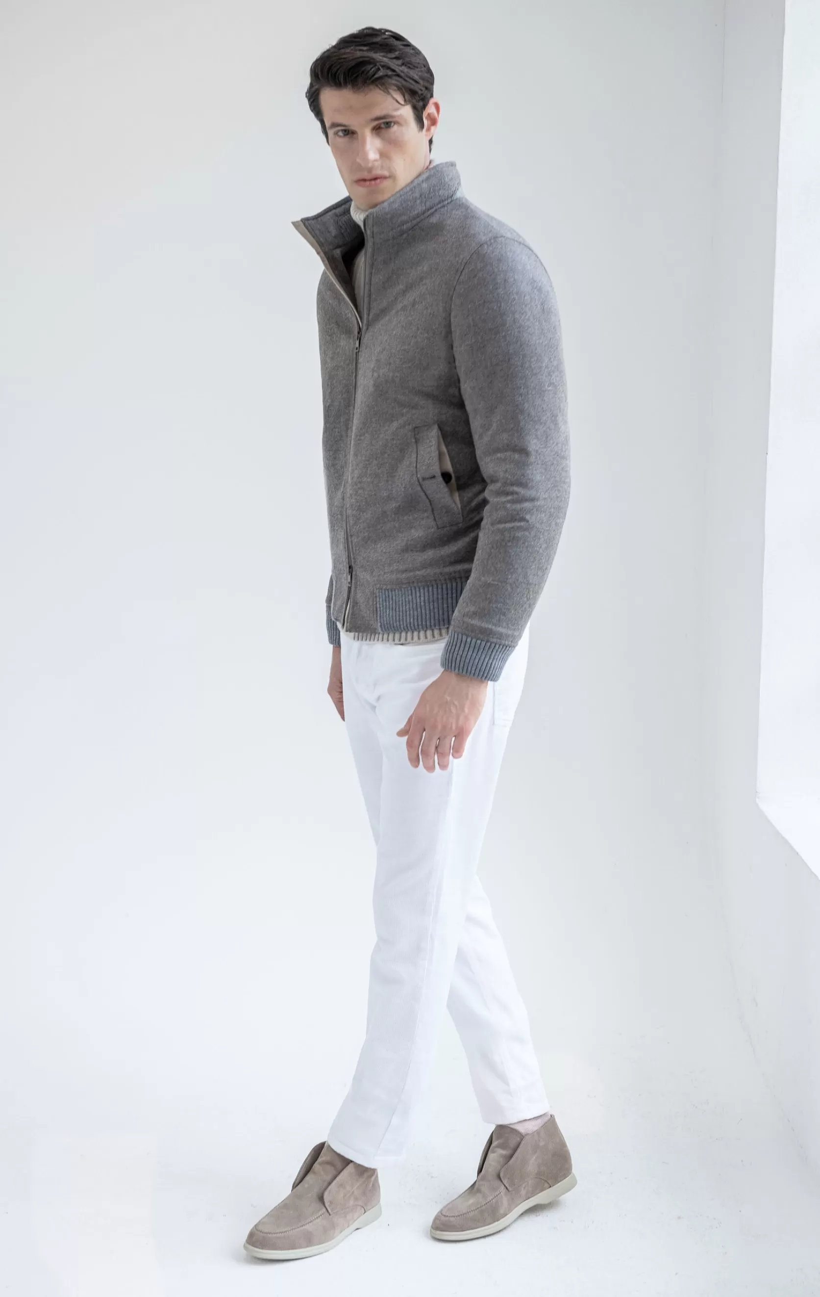 Bomber Taupe En Laine Et Cachemire Loro Piana – Made In Italy>Pini Parma Cheap