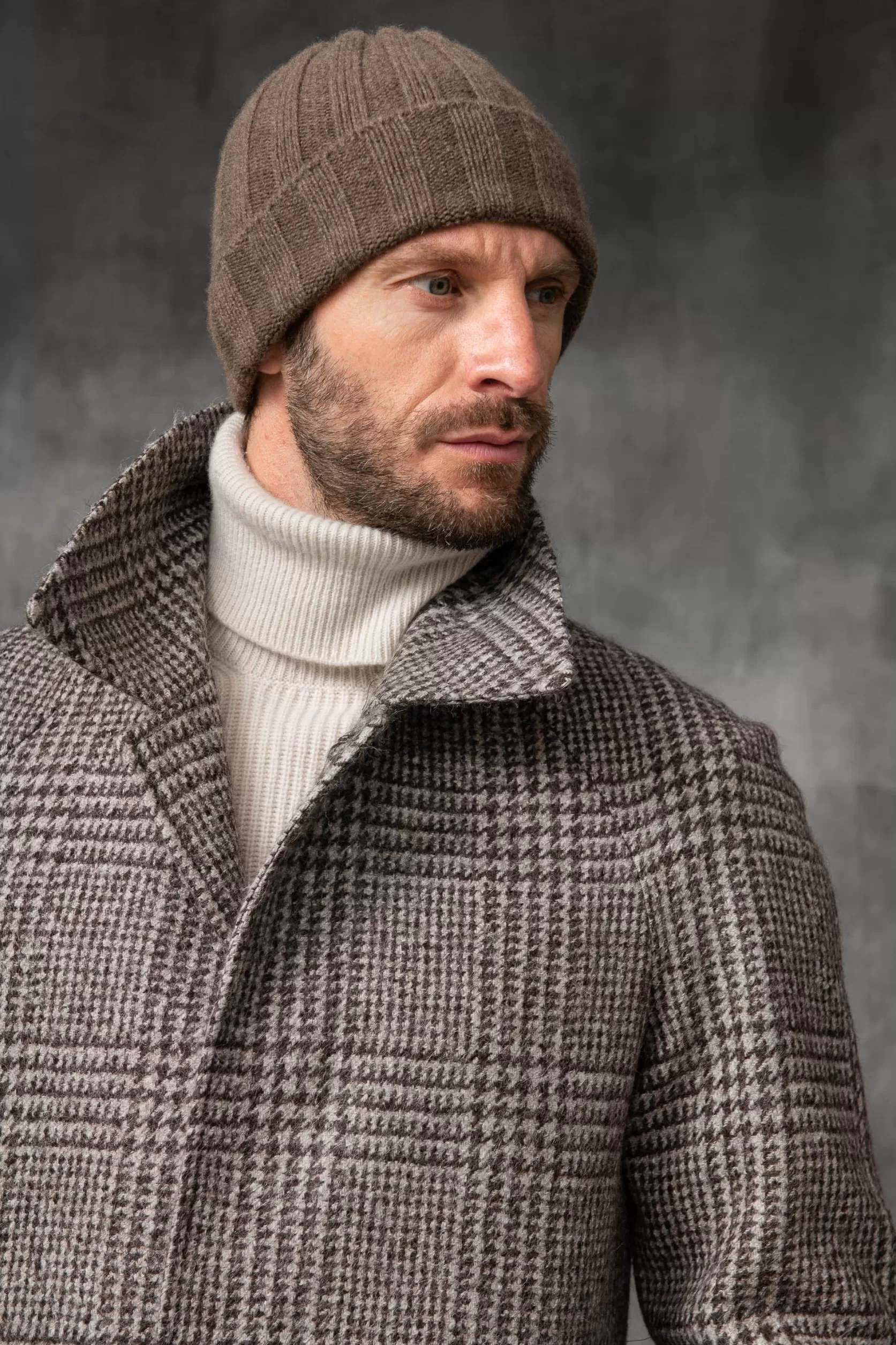 Bonnet En Maille Côtelée En Cachemire Marron - Made In Italy>Pini Parma Hot