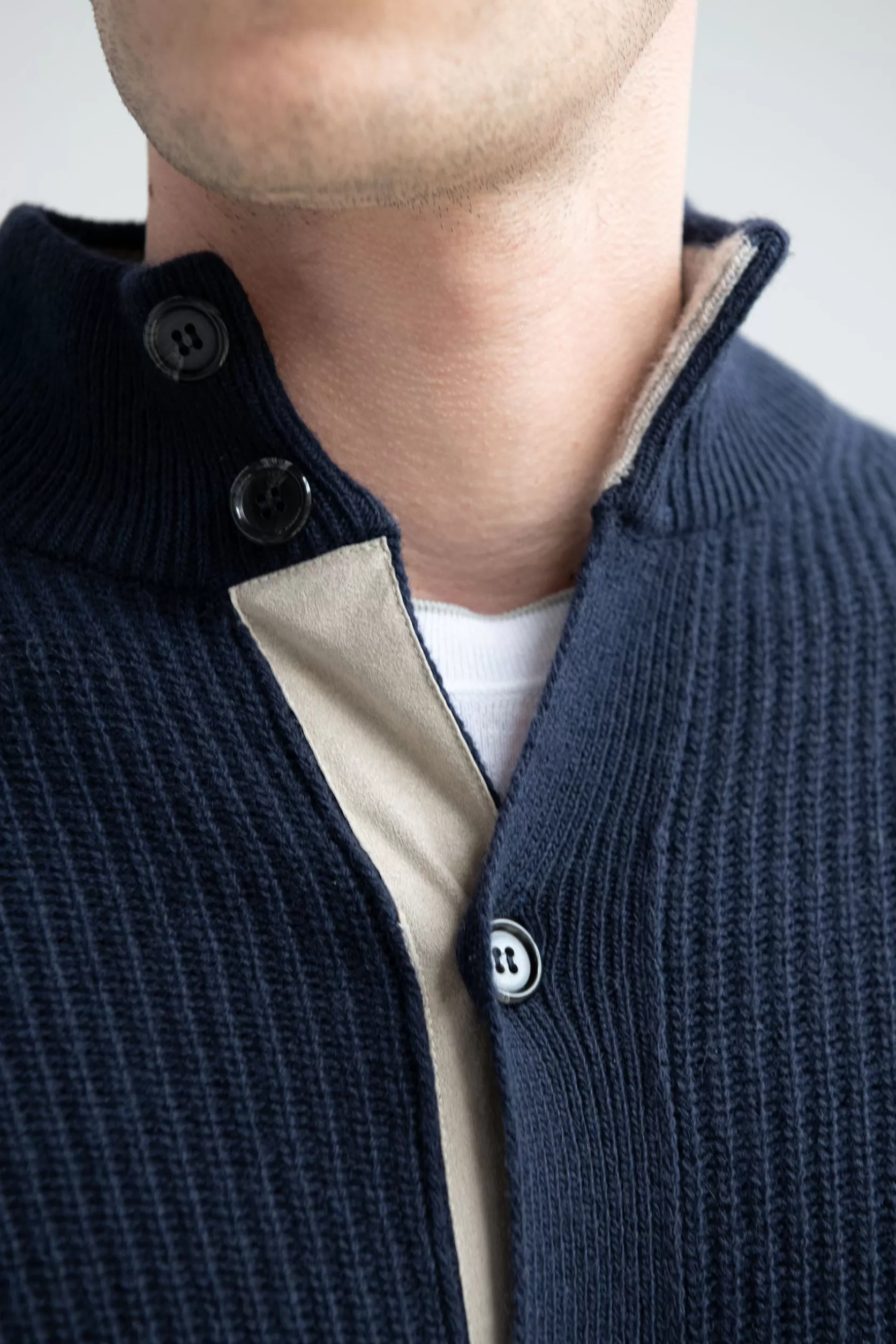 Cardigan Côtelé Bleu En Mélange De Cachemire – Made In Italy>Pini Parma Clearance