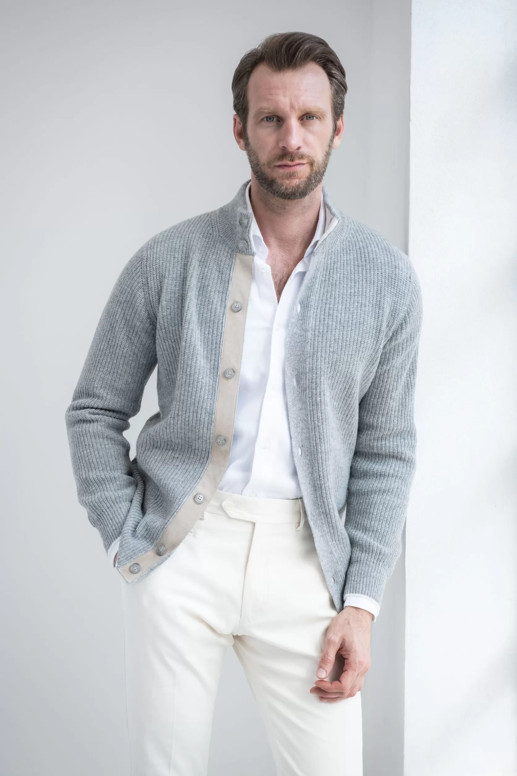 Cardigan Côtelé En Mélange De Cachemire – Made In Italy>Pini Parma Best Sale