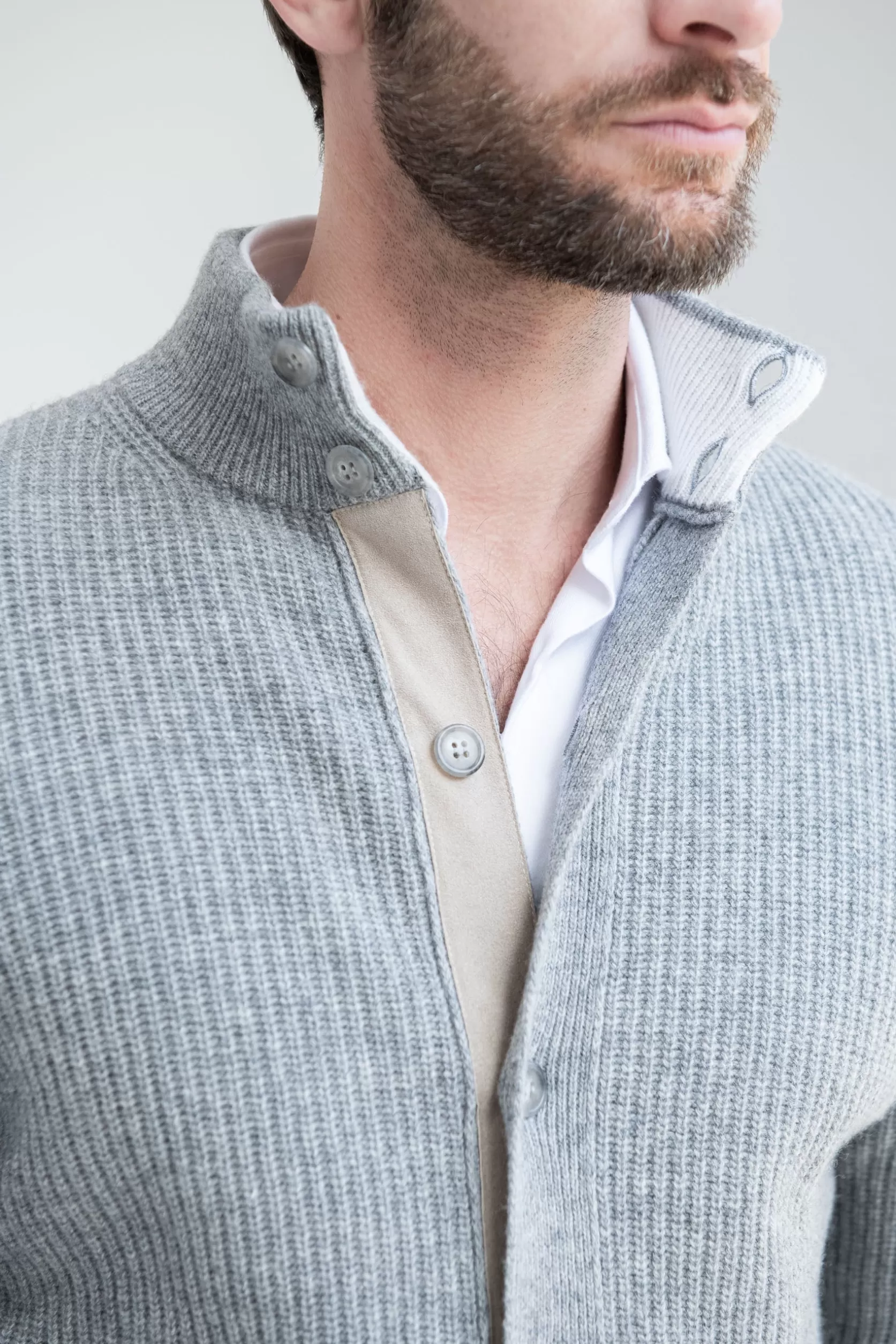 Cardigan Côtelé En Mélange De Cachemire – Made In Italy>Pini Parma Best Sale