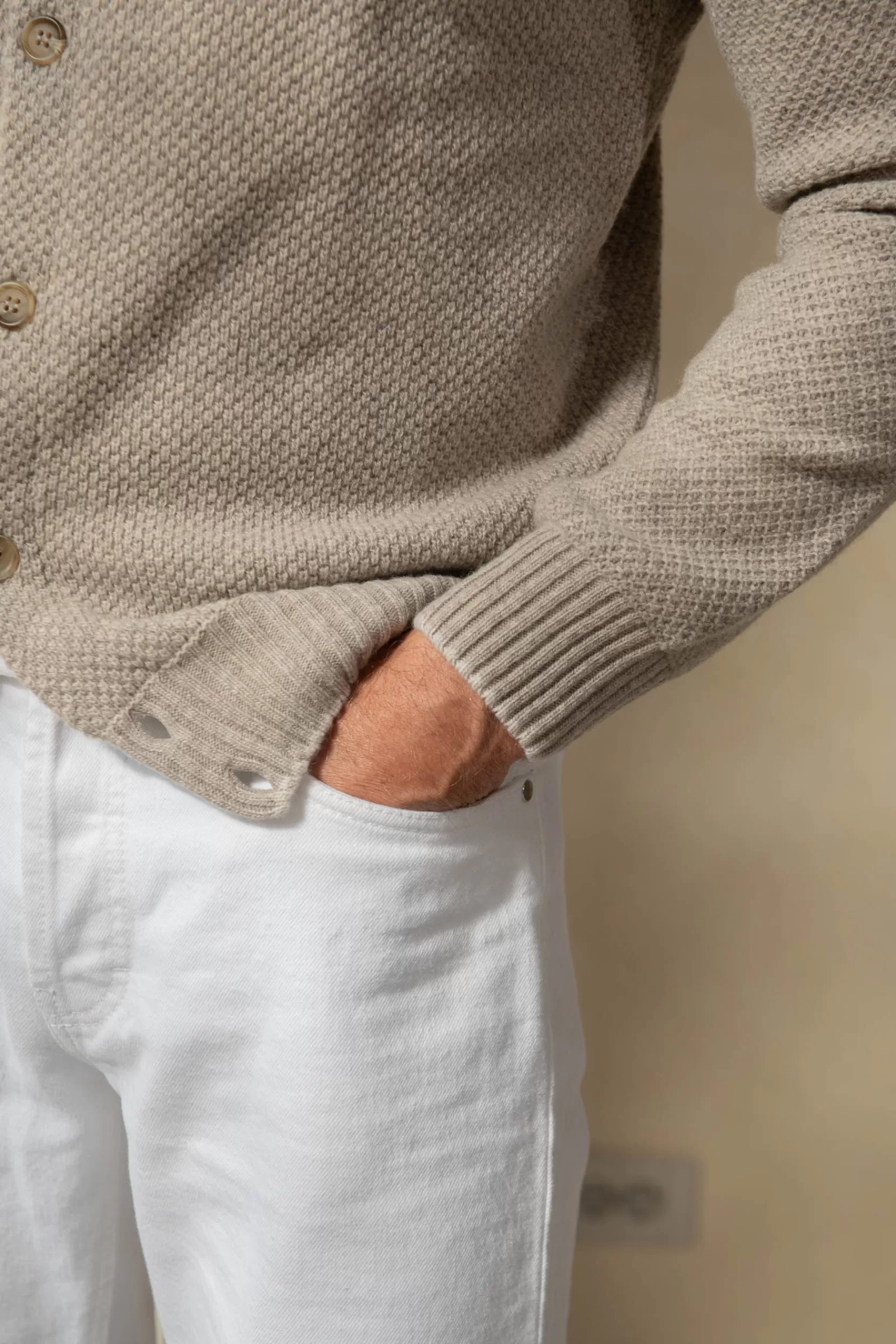 Cardigan En Mélange De Cachemire Texturé – Made In Italy>Pini Parma Best Sale