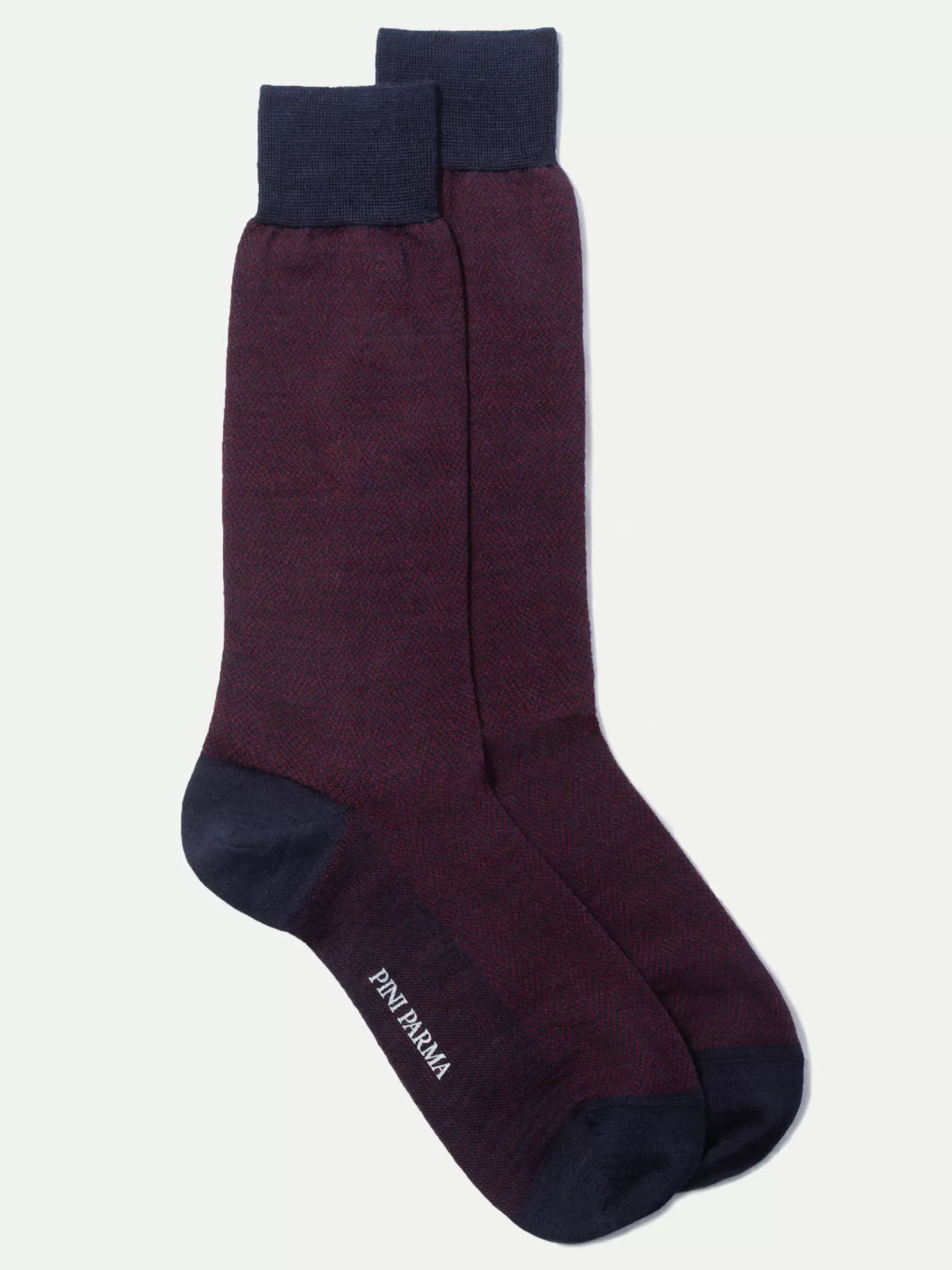 Chaussettes Courtes à Chevrons Bordeaux - Made In Italy>Pini Parma New