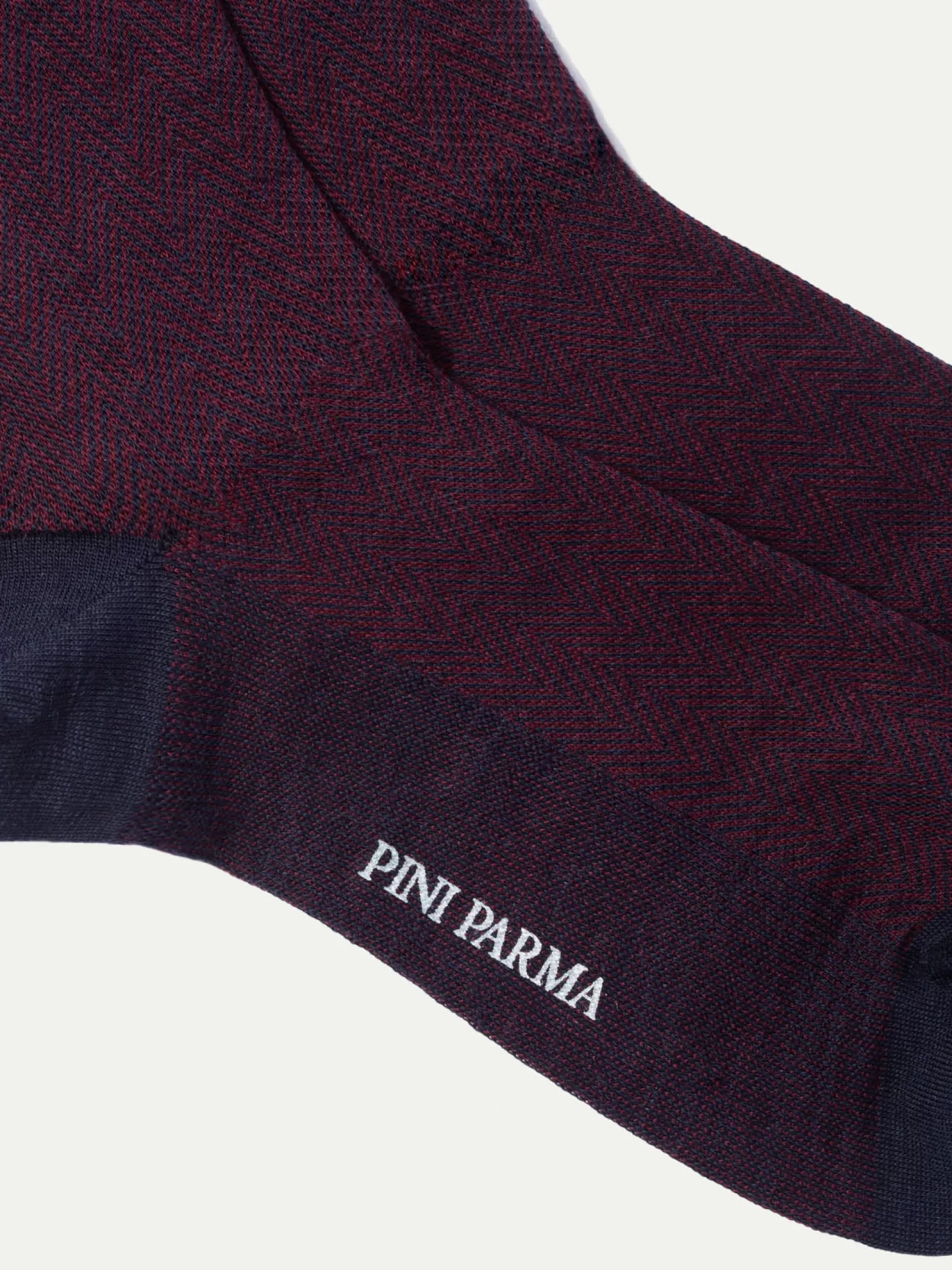 Chaussettes Courtes à Chevrons Bordeaux - Made In Italy>Pini Parma New