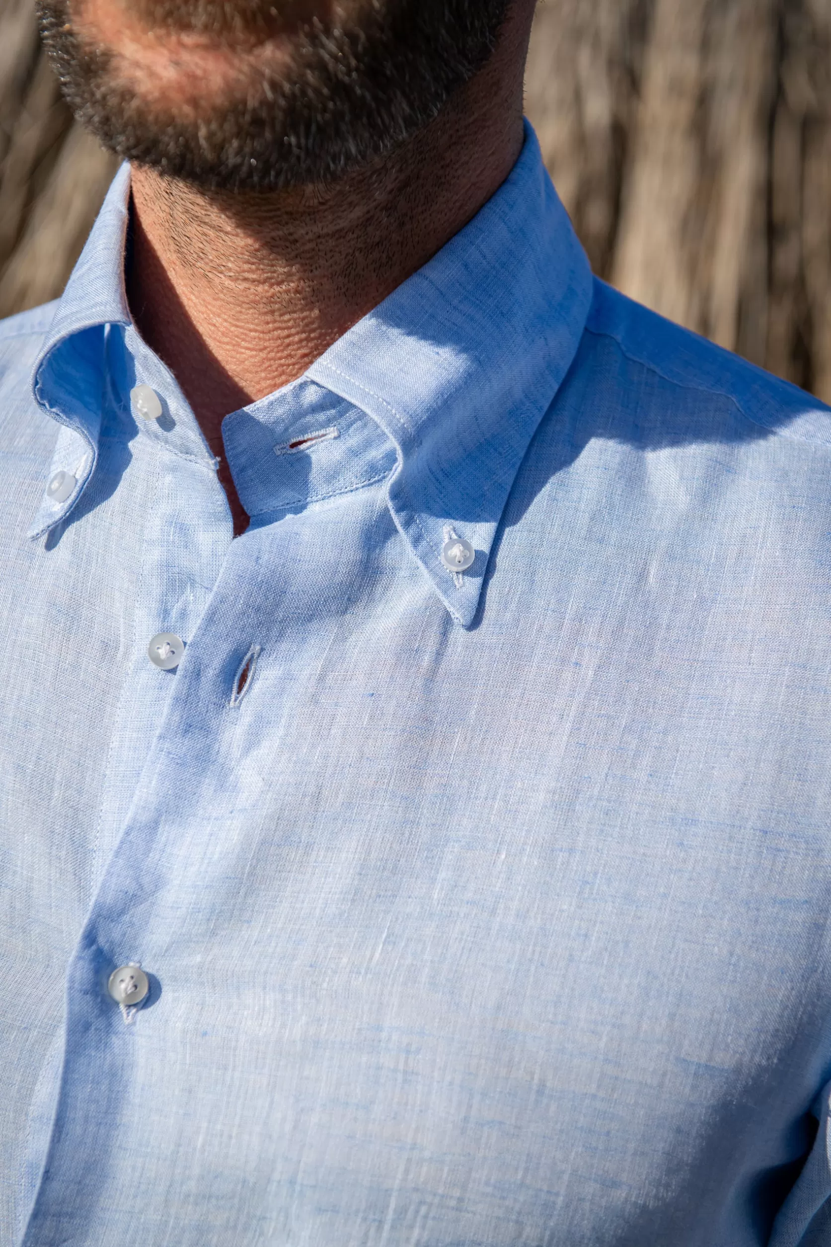 Chemise à Col Boutonné En Lin - Made In Italy>Pini Parma Best