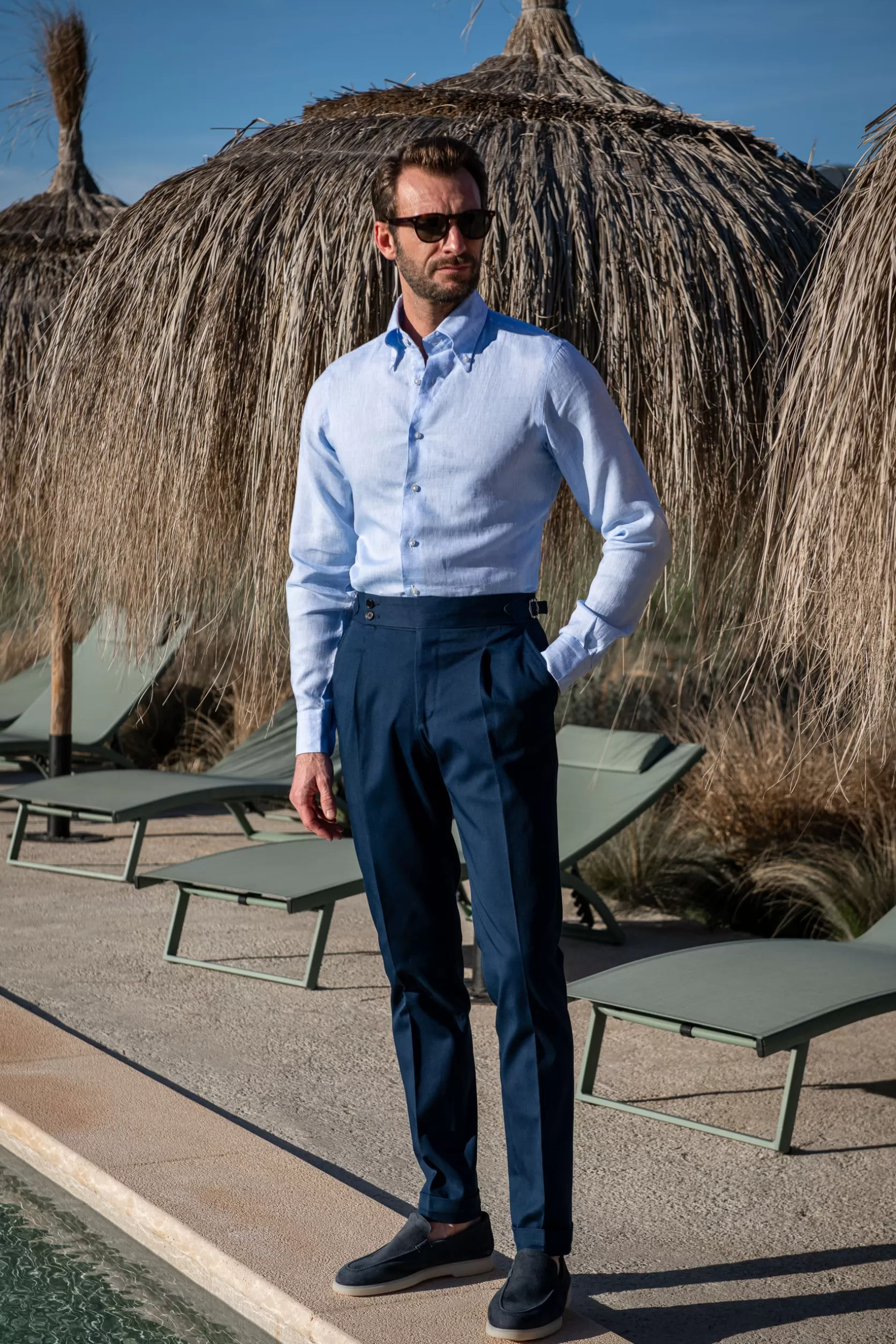 Chemise à Col Boutonné En Lin - Made In Italy>Pini Parma Best