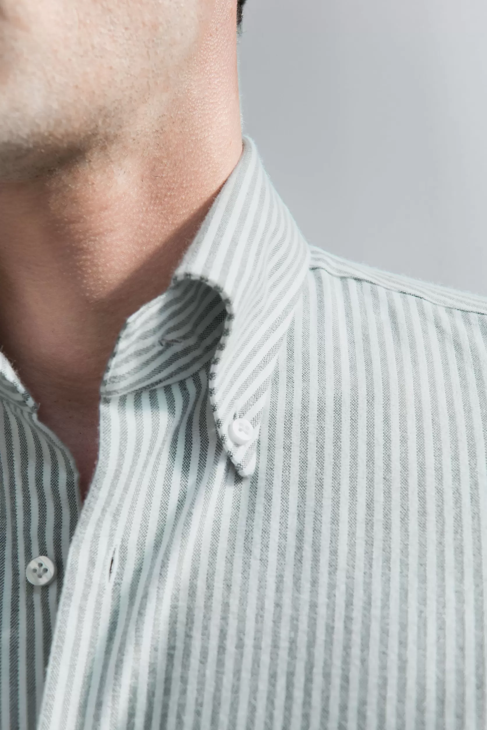 Chemise à Col Boutonné En Tissu Oxford Doux à Rayures es - Fabriquée En Italie>Pini Parma Shop
