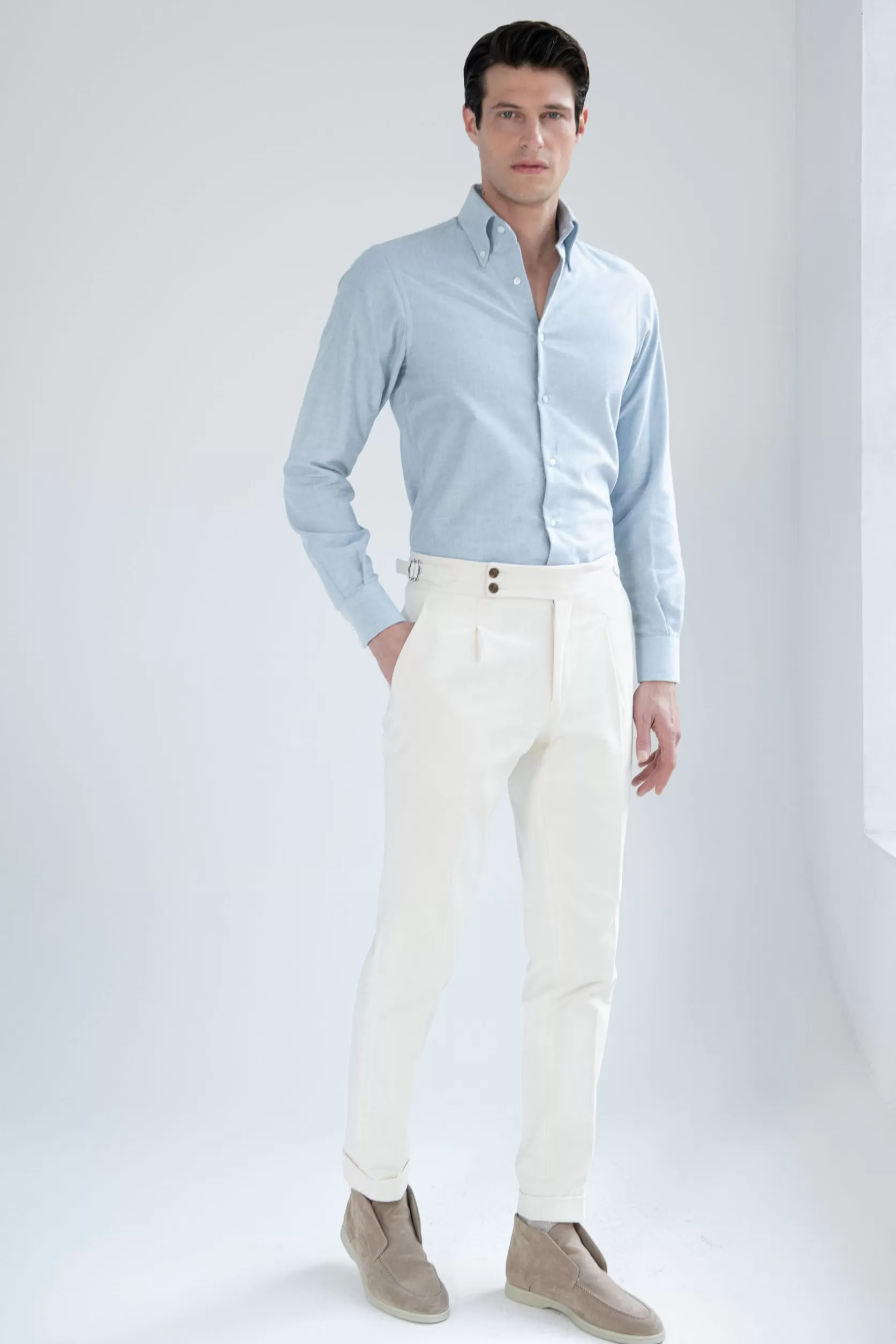 Chemise à Col Boutonné Tissu Oxford Souple - Fabriquée En Italie>Pini Parma Sale