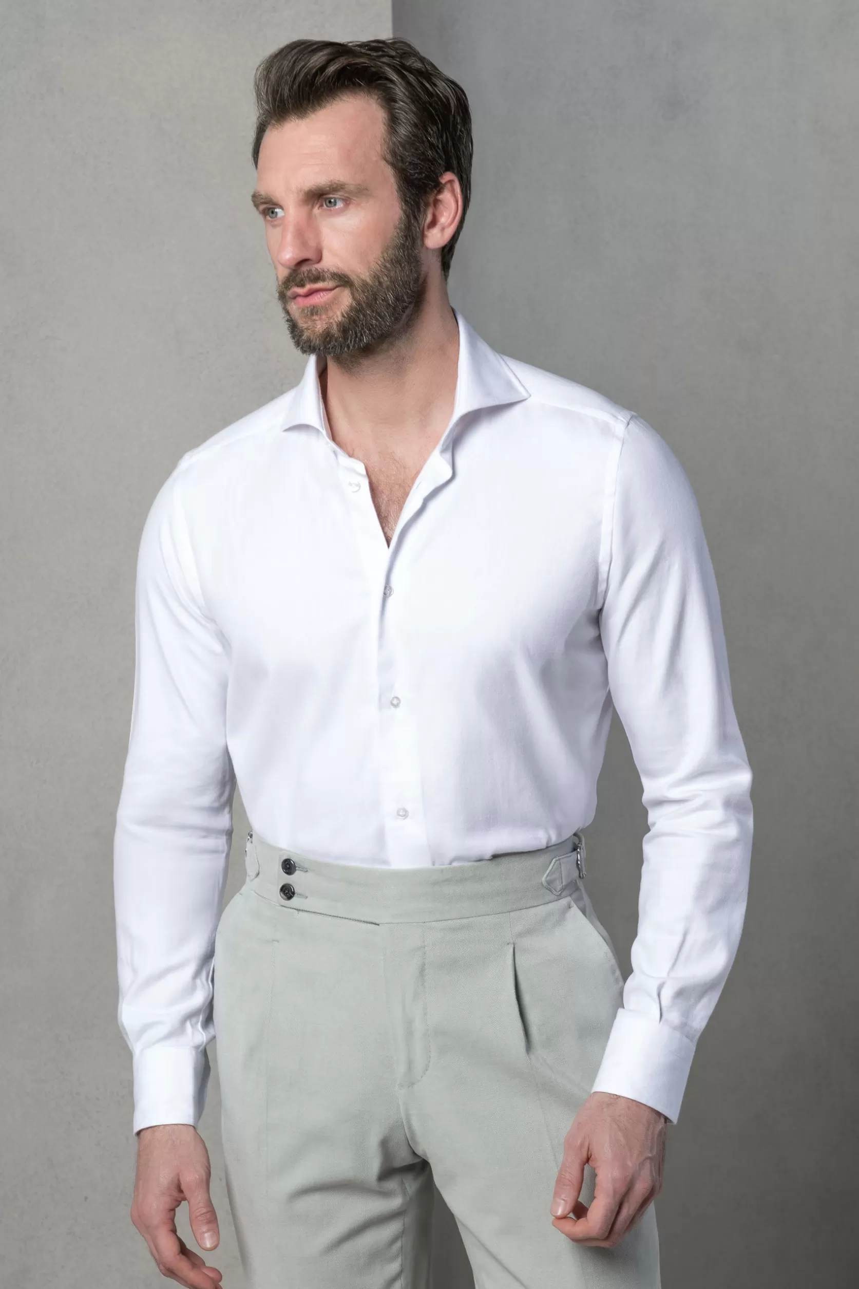 Chemise he à Chevrons En Coton Et Tencel™ - Made In Italy>Pini Parma Cheap