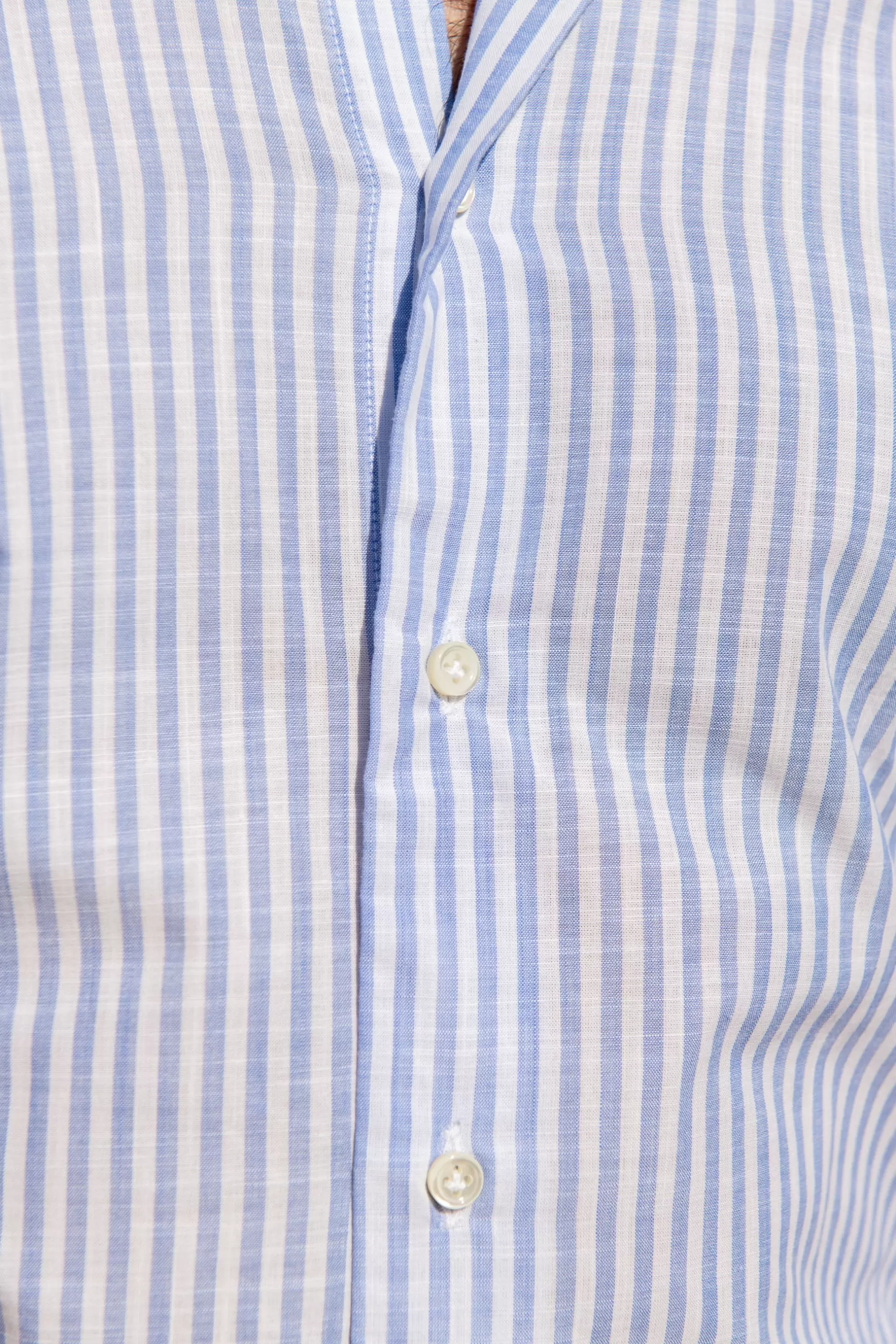 Chemise Boutonnée à Rayures Bleu Clair « Collection Sartoriale » - Made In Italy>Pini Parma Store