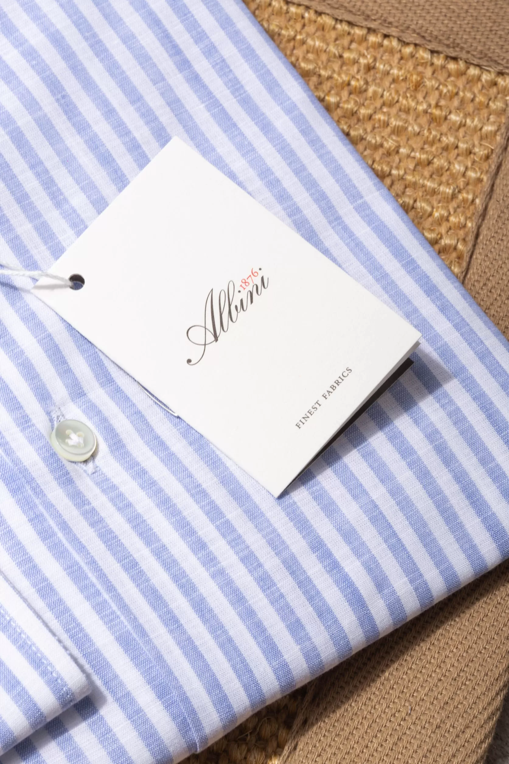 Chemise Boutonnée à Rayures Bleu Clair « Collection Sartoriale » - Made In Italy>Pini Parma Store