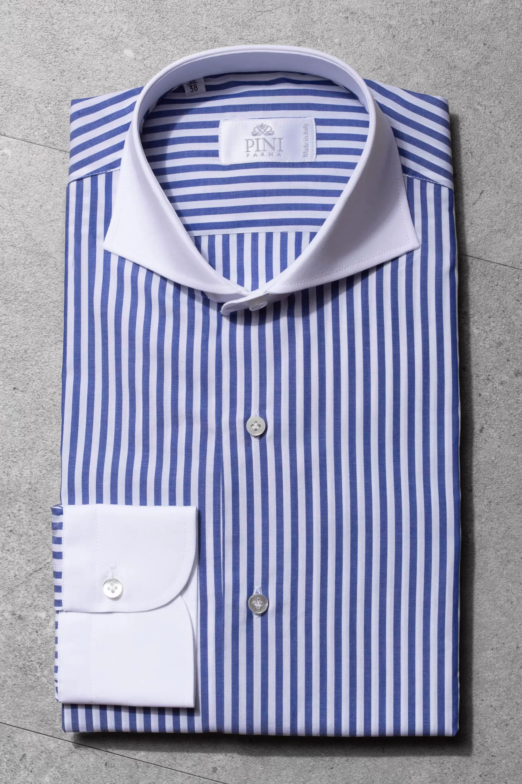 Chemise Col Blanc à Rayures Bleues Limited Edition - Made In Italy>Pini Parma Best