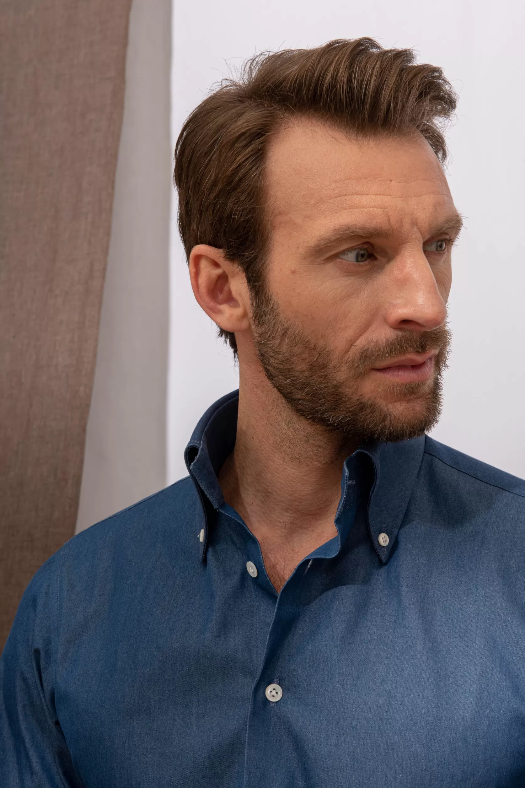 Chemise En Jean Boutonnée « Collection Sartoriale » - Made In Italy>Pini Parma Clearance