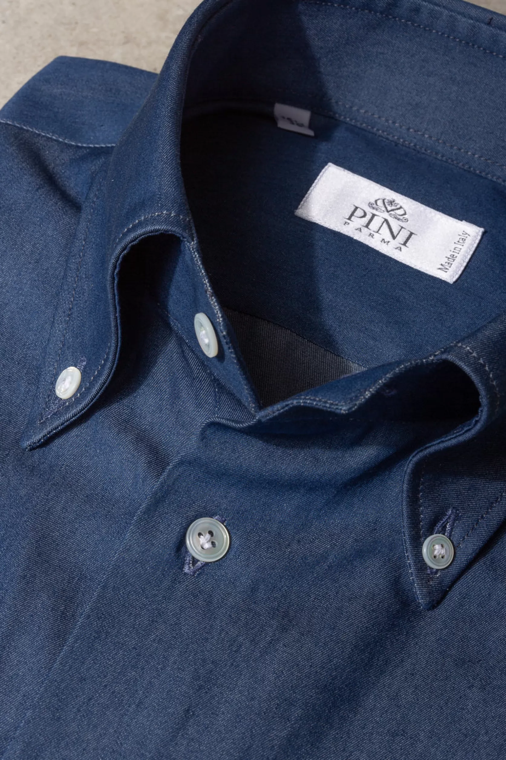 Chemise En Jean Boutonnée « Collection Sartoriale » - Made In Italy>Pini Parma Clearance