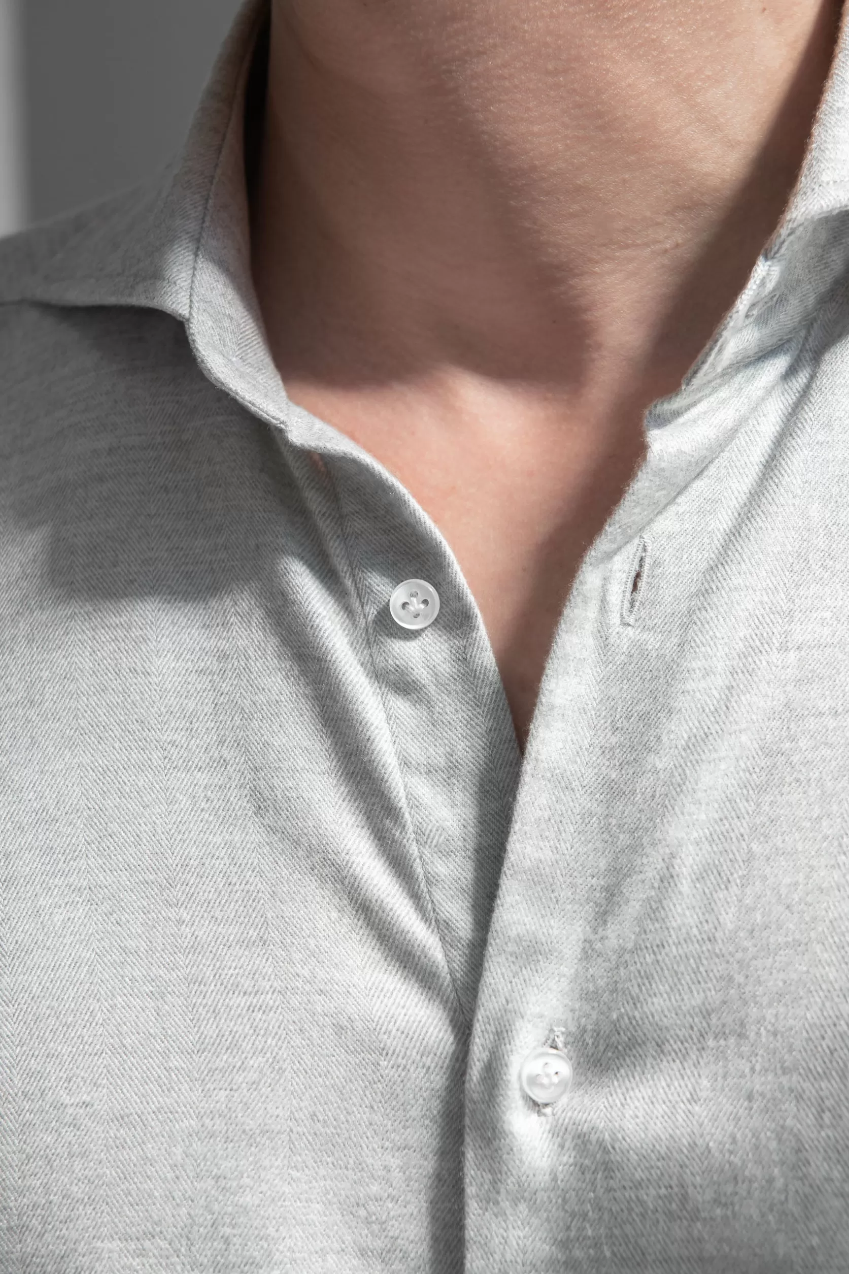 Chemise à Chevrons En Coton Et Tencel™ - Made In Italy>Pini Parma New