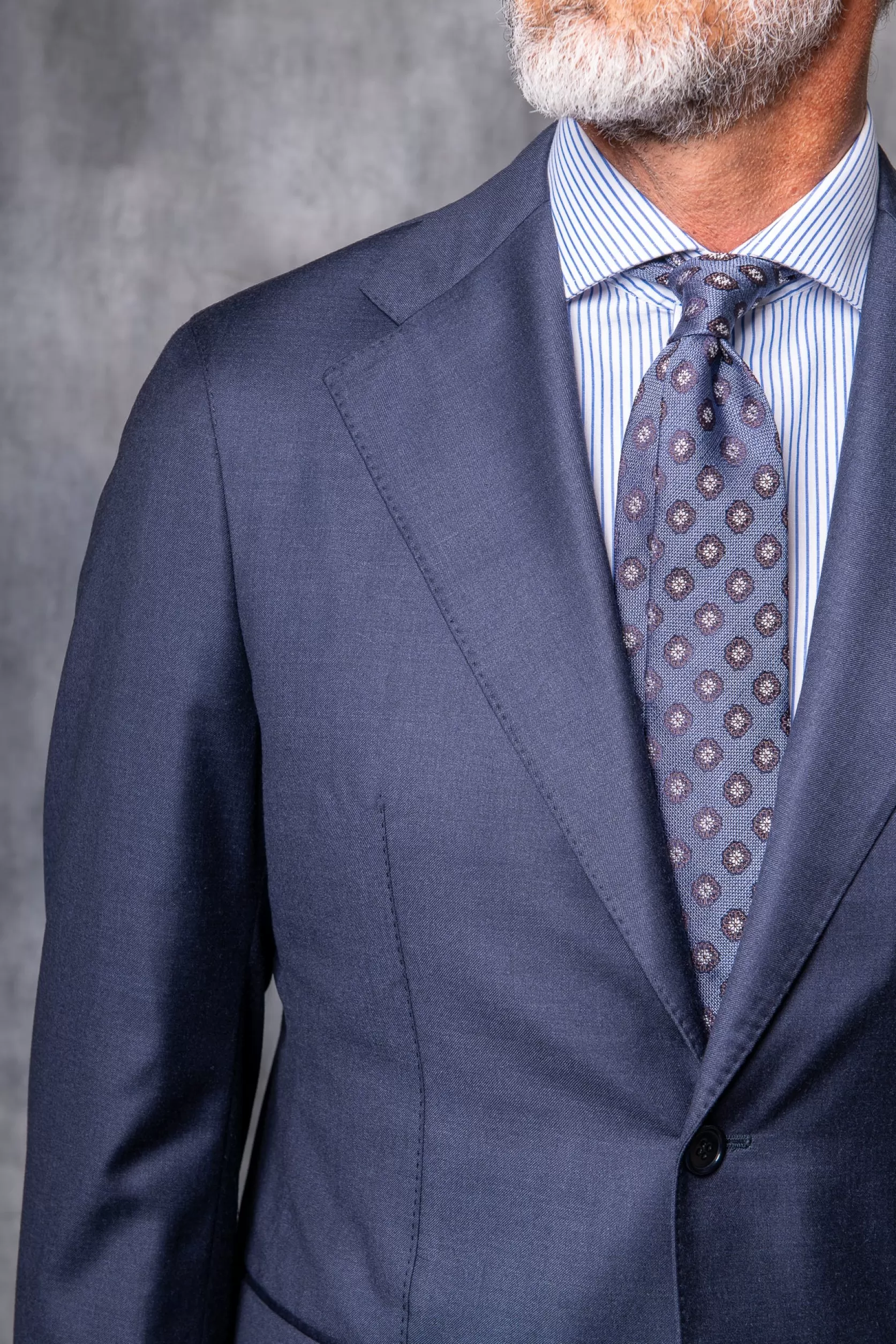 Costume Bleu Entoilé En Laine Loro Piana Super 150's - Made In Italy>Pini Parma Best