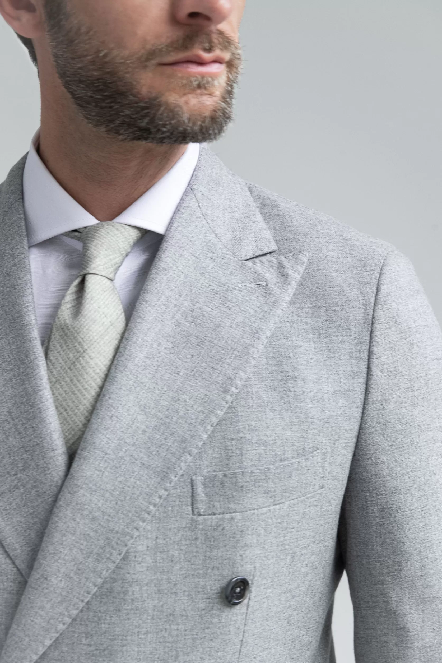 Costume Croisé Gris En Laine Et Cachemire - Made In Italy>Pini Parma Fashion