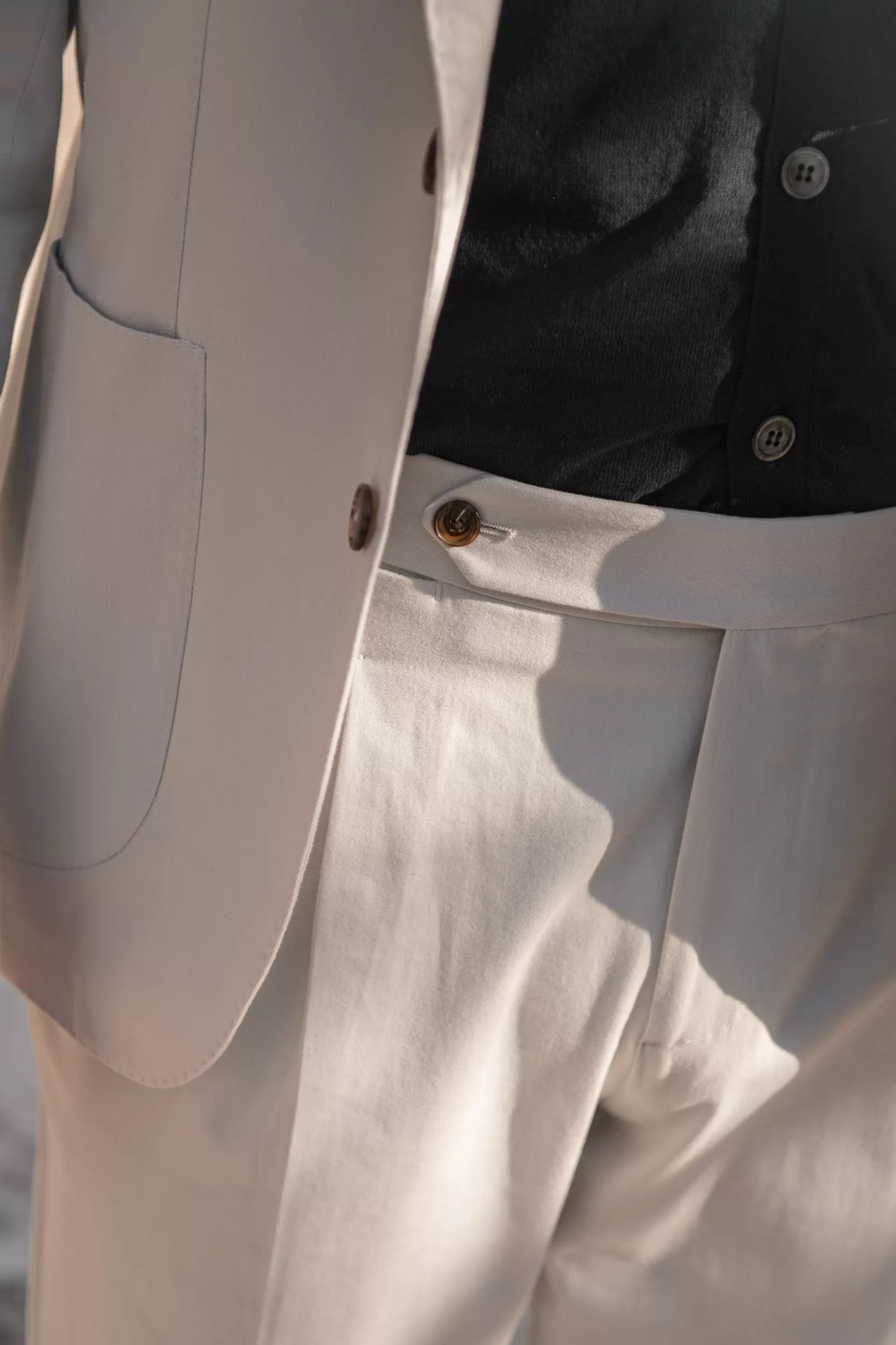 Costume En Coton Et Cachemire Blanc Cassé - Made In Italy>Pini Parma Fashion