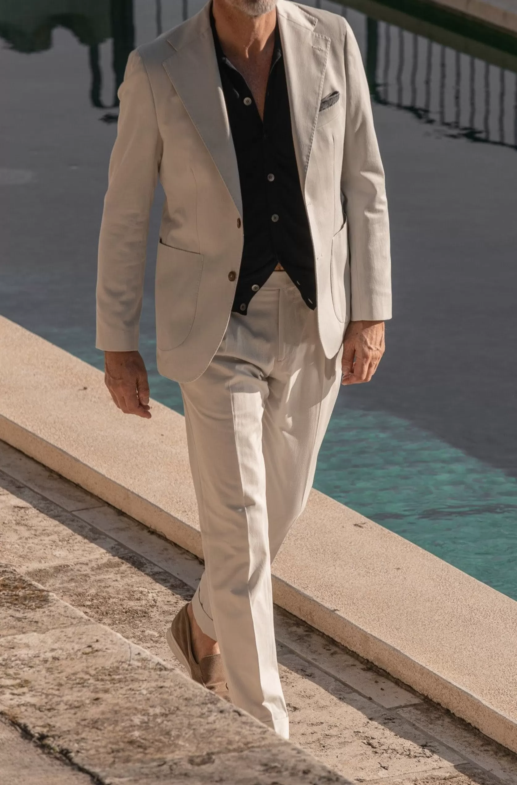 Costume En Coton Et Cachemire Blanc Cassé - Made In Italy>Pini Parma Fashion