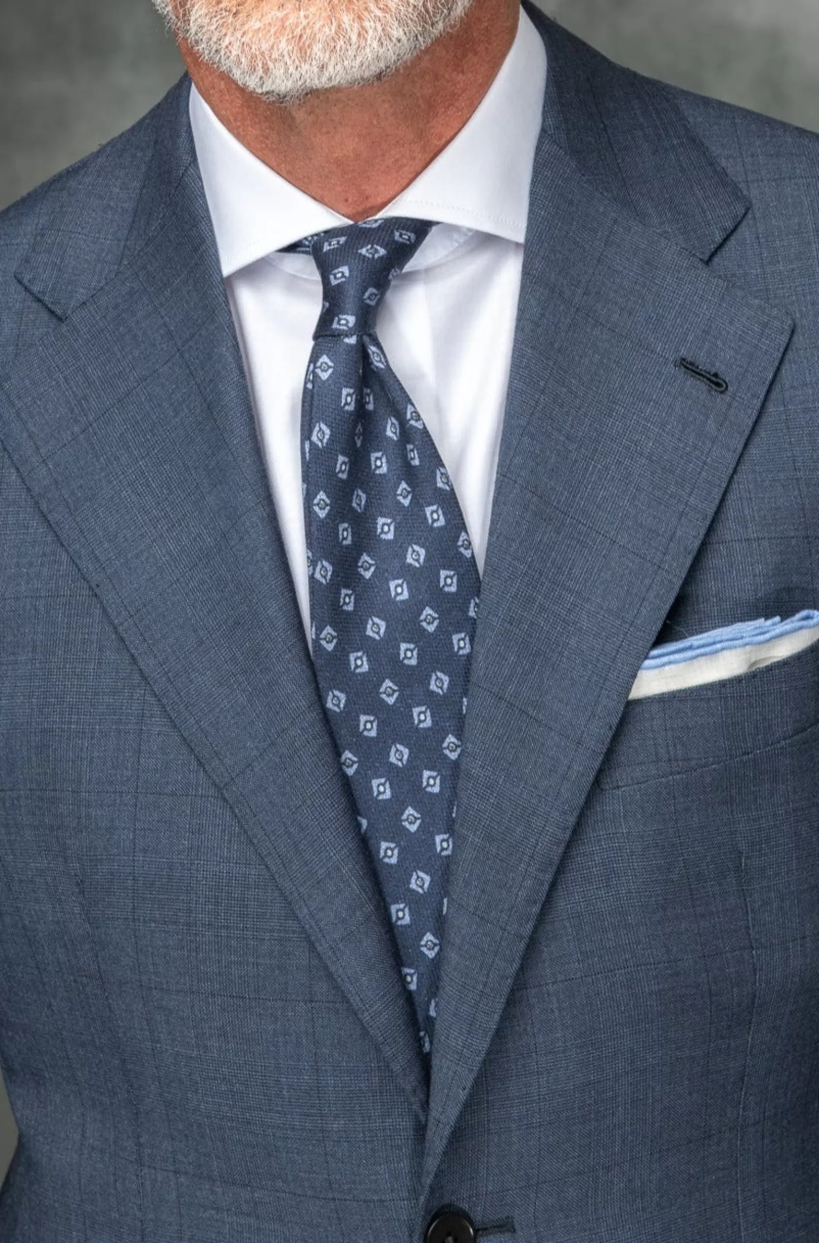 Costume Prince De Galles Bleu Entoilé En Laine Loro Piana - Made In Italy>Pini Parma New
