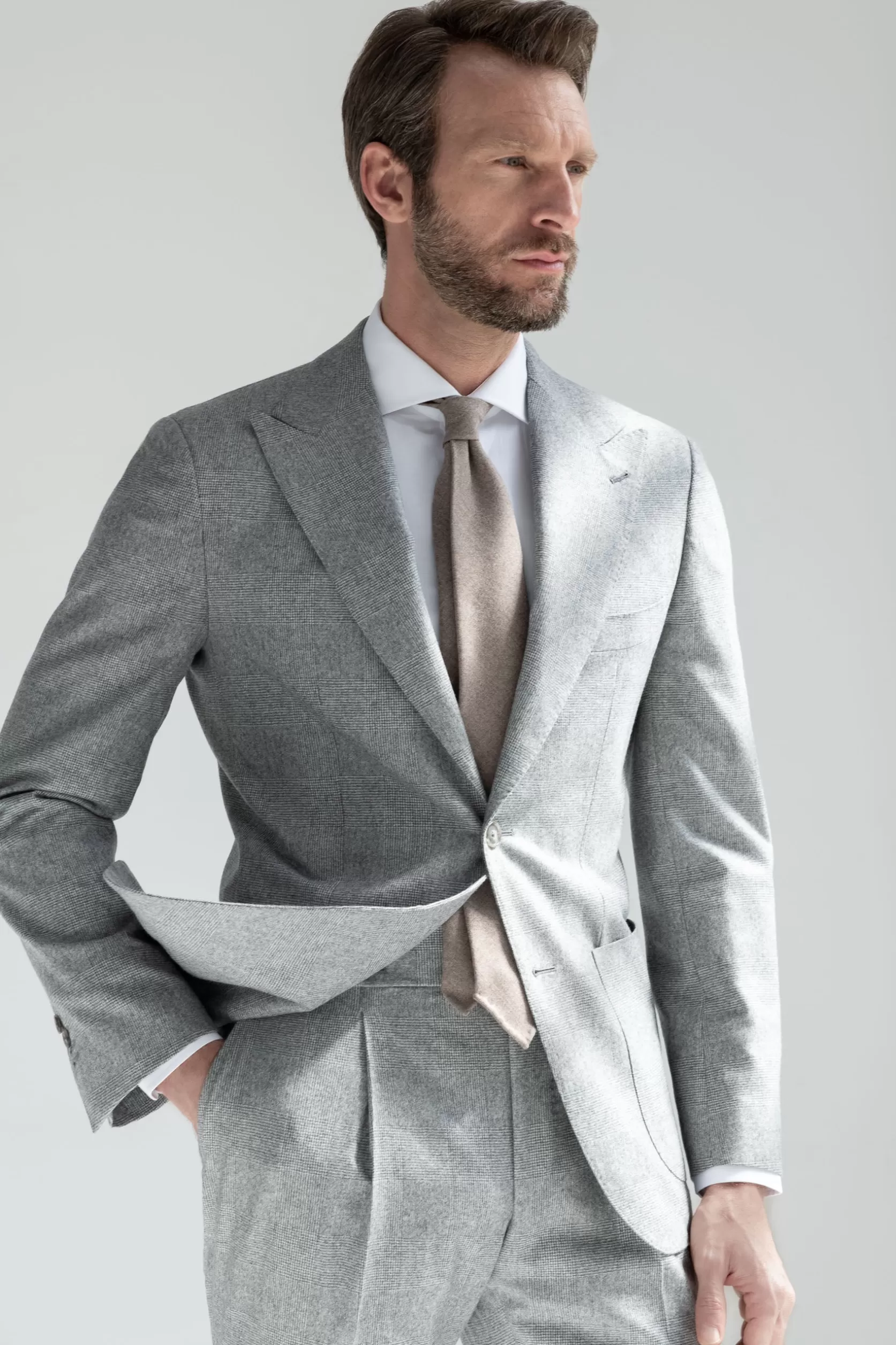 Costume Prince De Galles Gris « Soragna Capsule Collection » - Made In Italy>Pini Parma Flash Sale