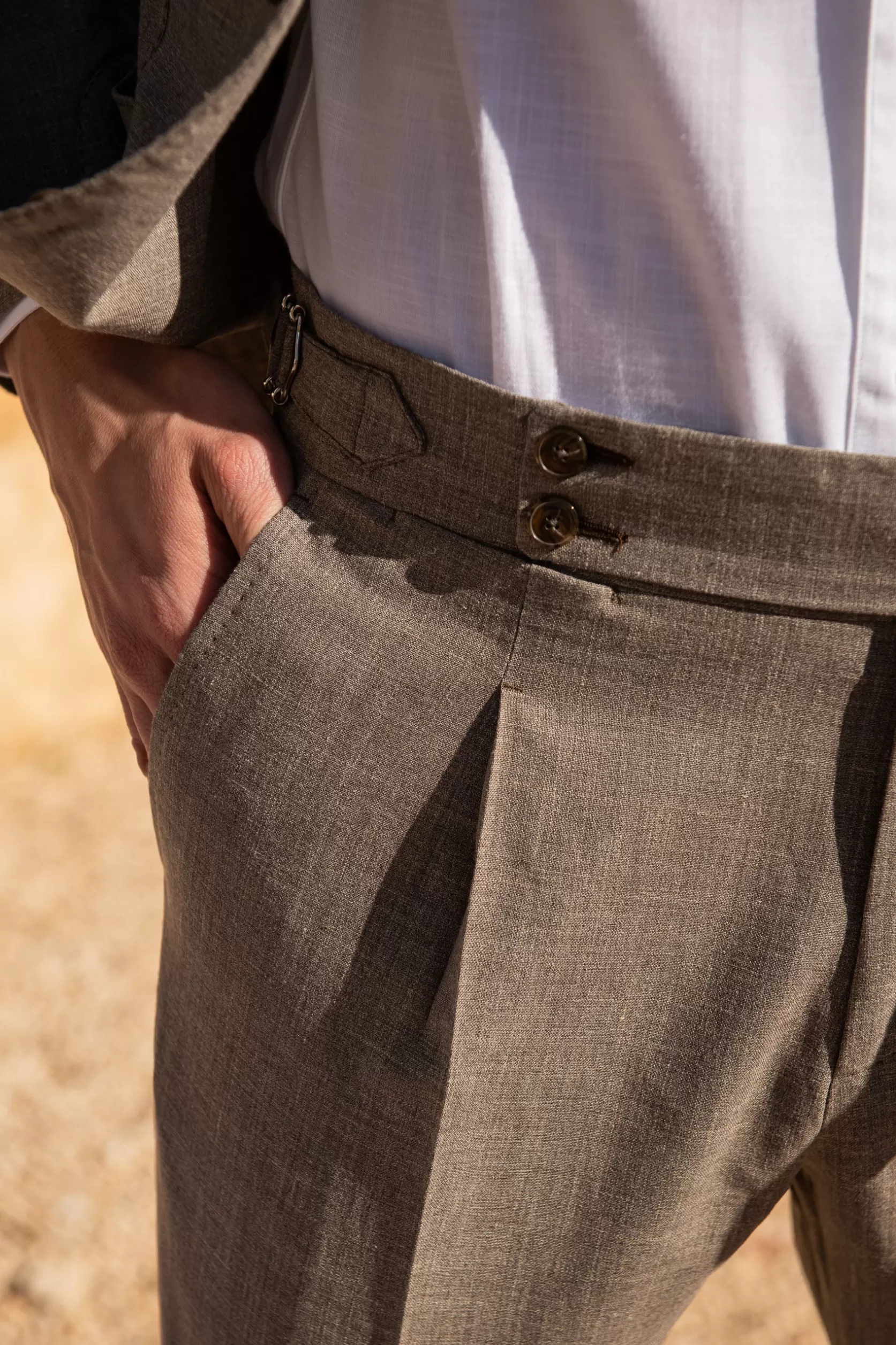 Costume Tabac En Laine, Soie Et Lin Loro Piana - Made In Italy>Pini Parma Cheap