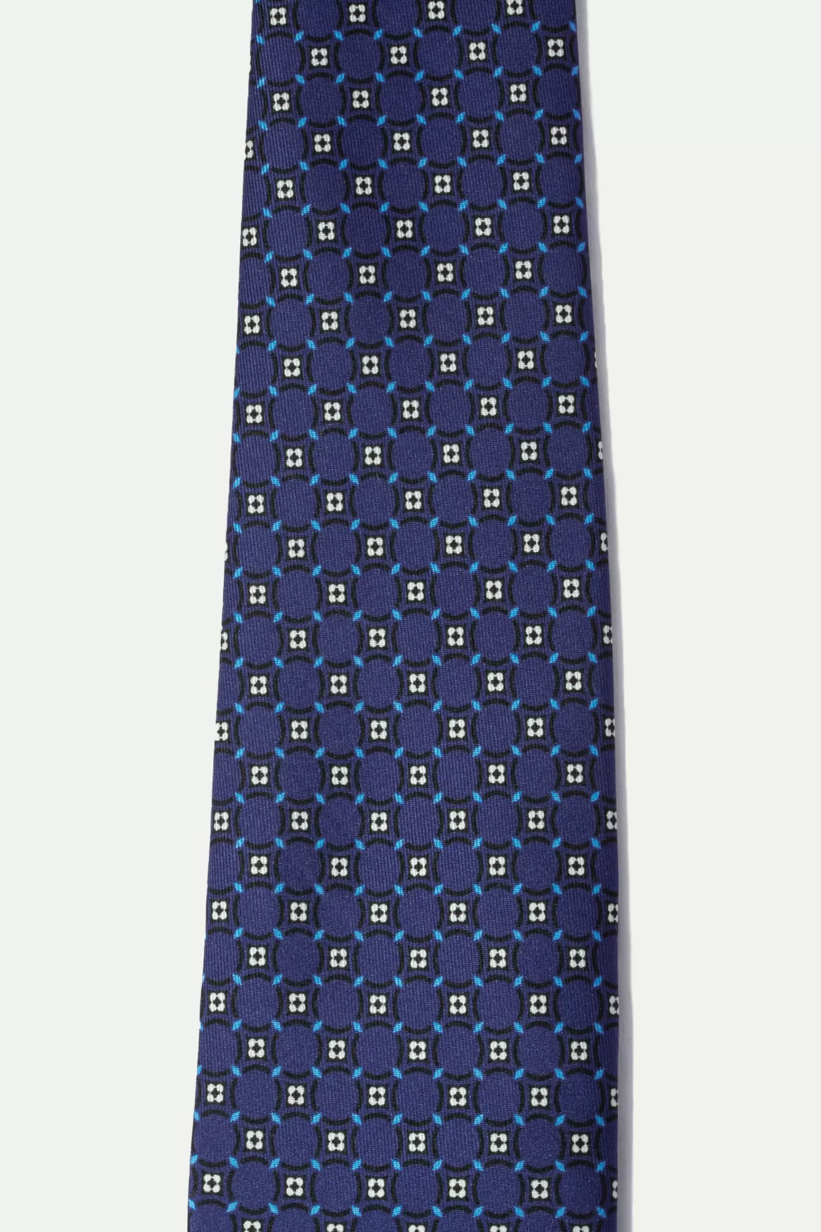 Cravate Fantaisie En Soie Imprimée Bleu - Made In Italy>Pini Parma Discount