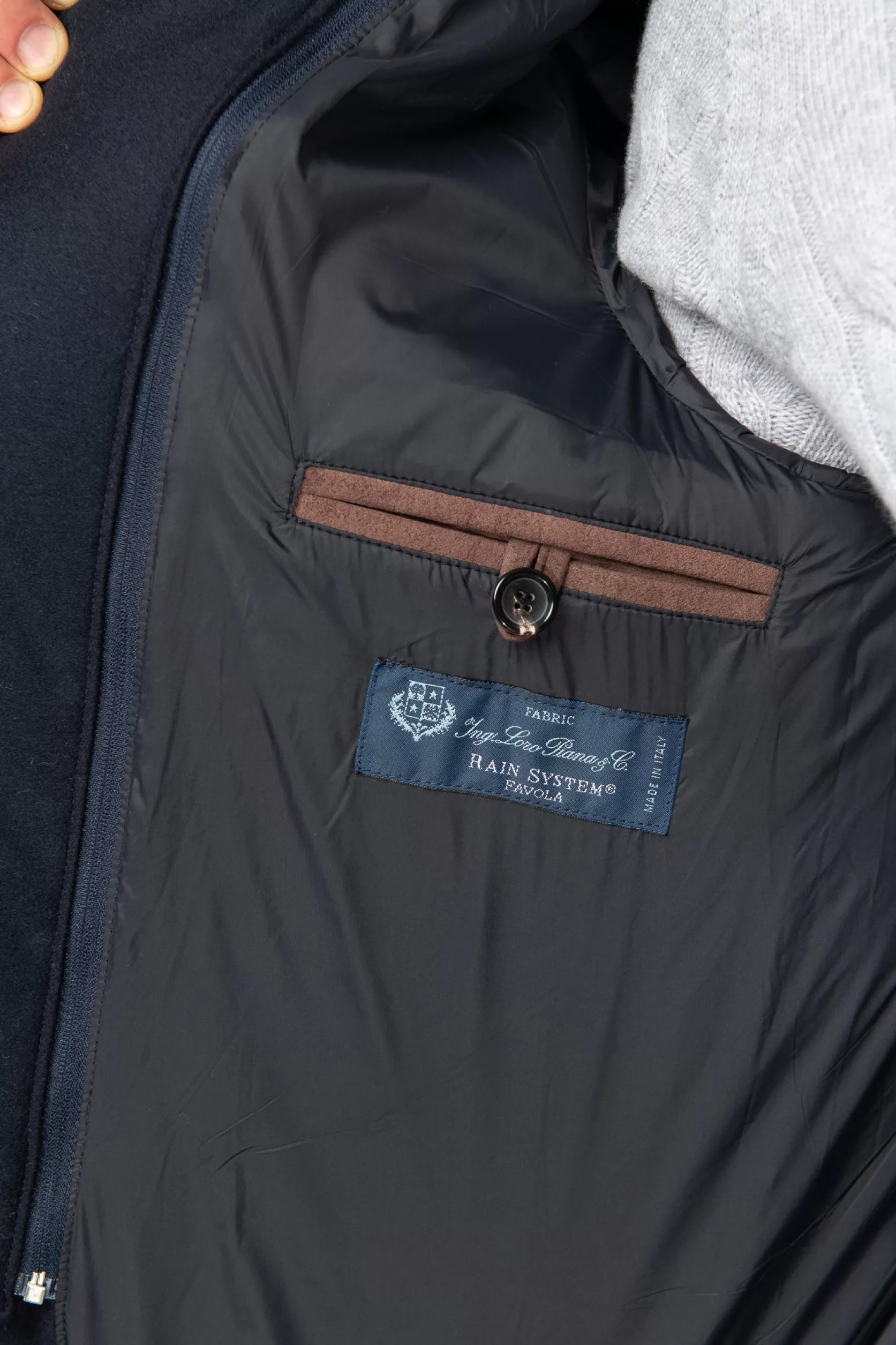 Doudoune Bleue En Laine Et Cachemire Loro Piana Avec Rain System® – Made In Italy>Pini Parma Store