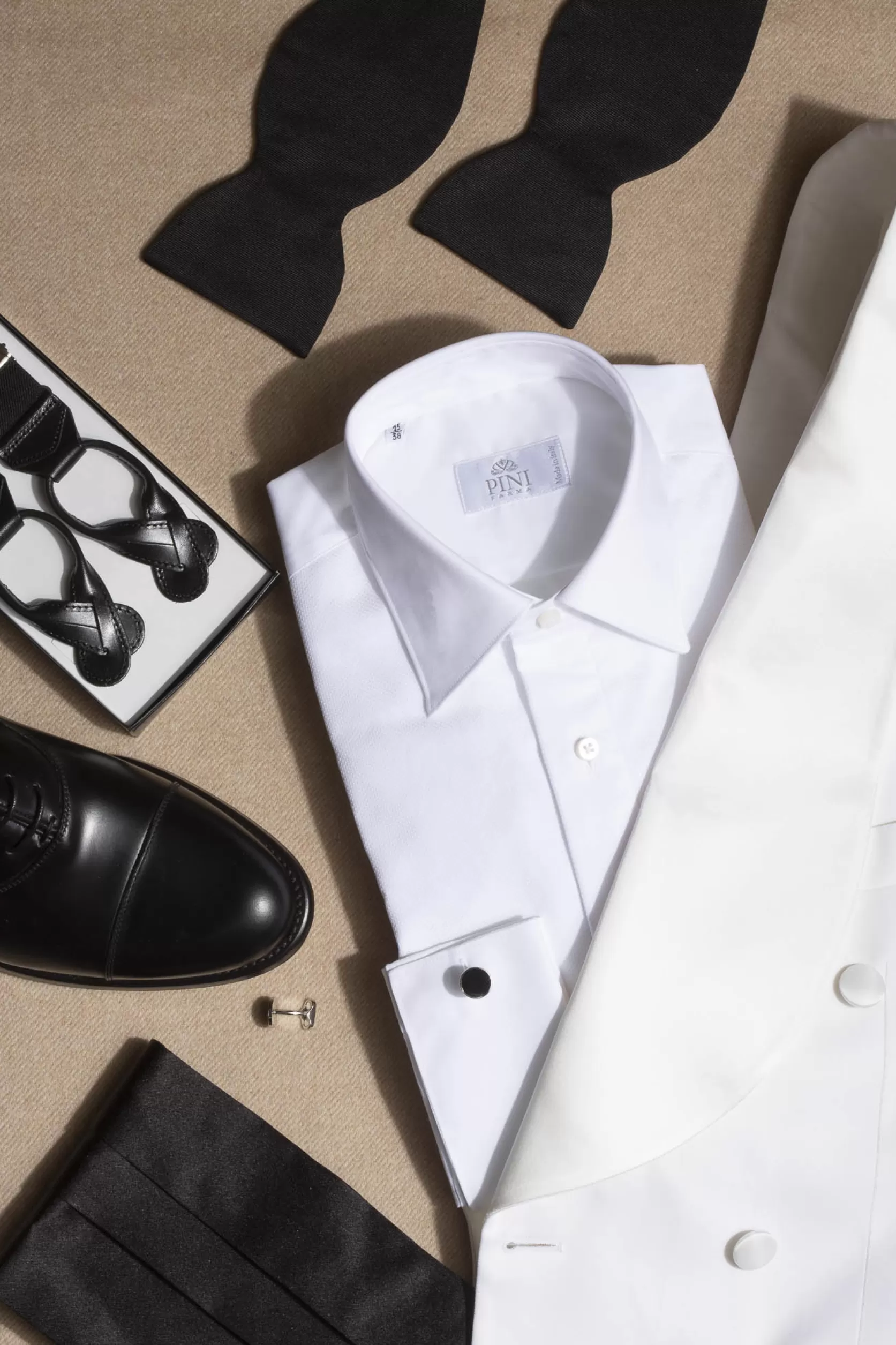 Ensemble De Boutons De Manchette Et Clous D'oreilles Noirs - Made In Italy>Pini Parma Fashion