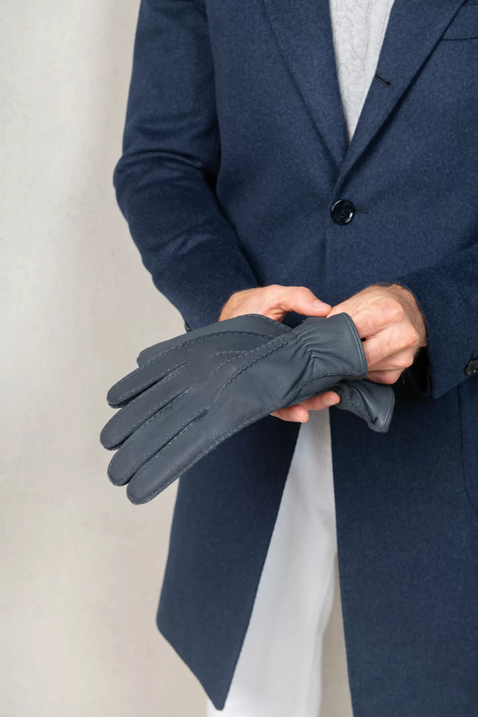 Gants En Cuir De Cerf Doublés De Cachemire Poudré - Made In Italy>Pini Parma Hot